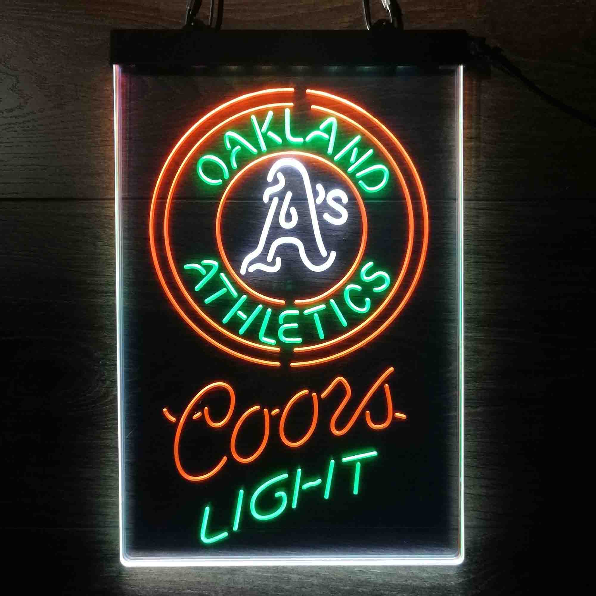 Oakland Athletics Coors Light Neon LED Sign 3 Colors
