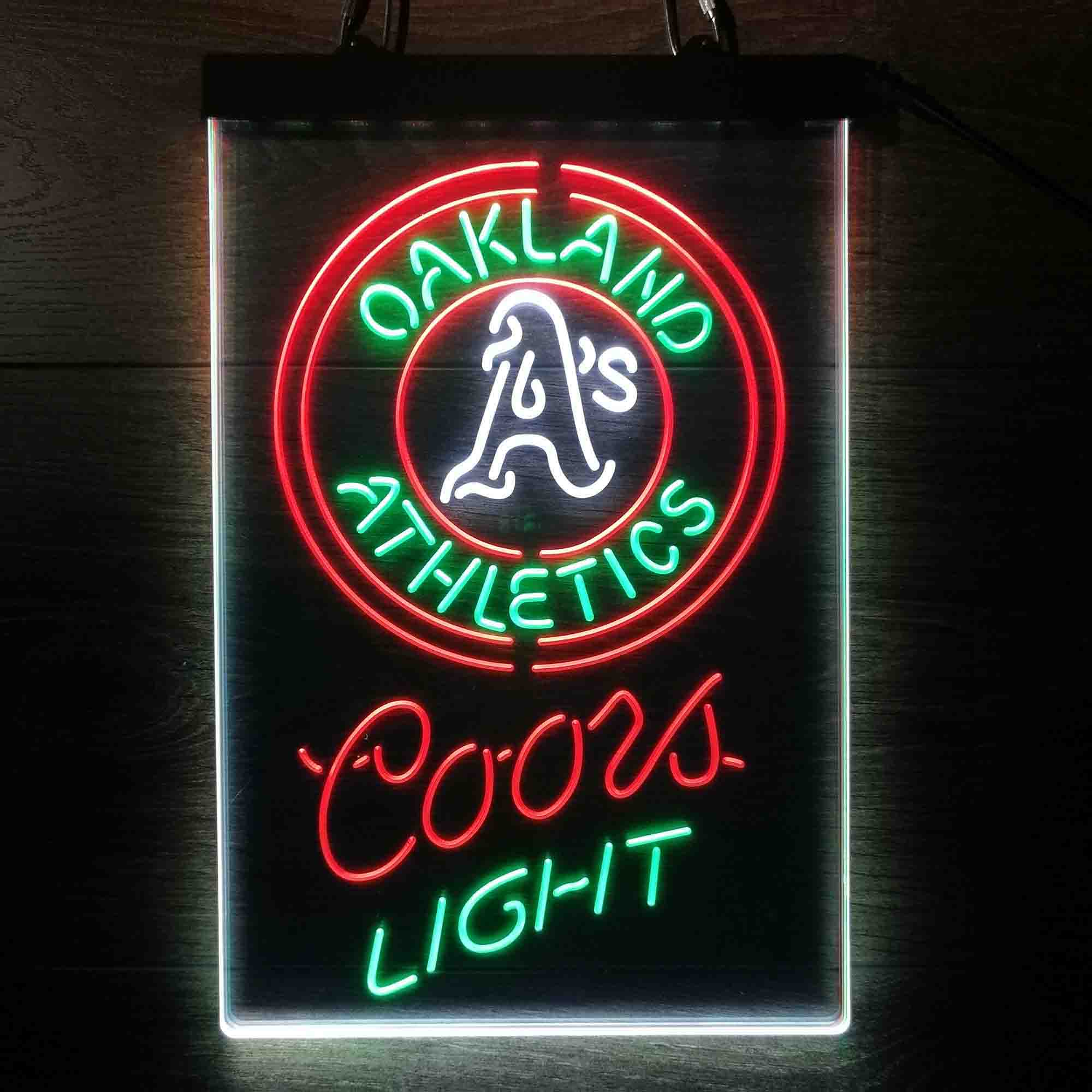 Oakland Athletics Coors Light Neon LED Sign 3 Colors