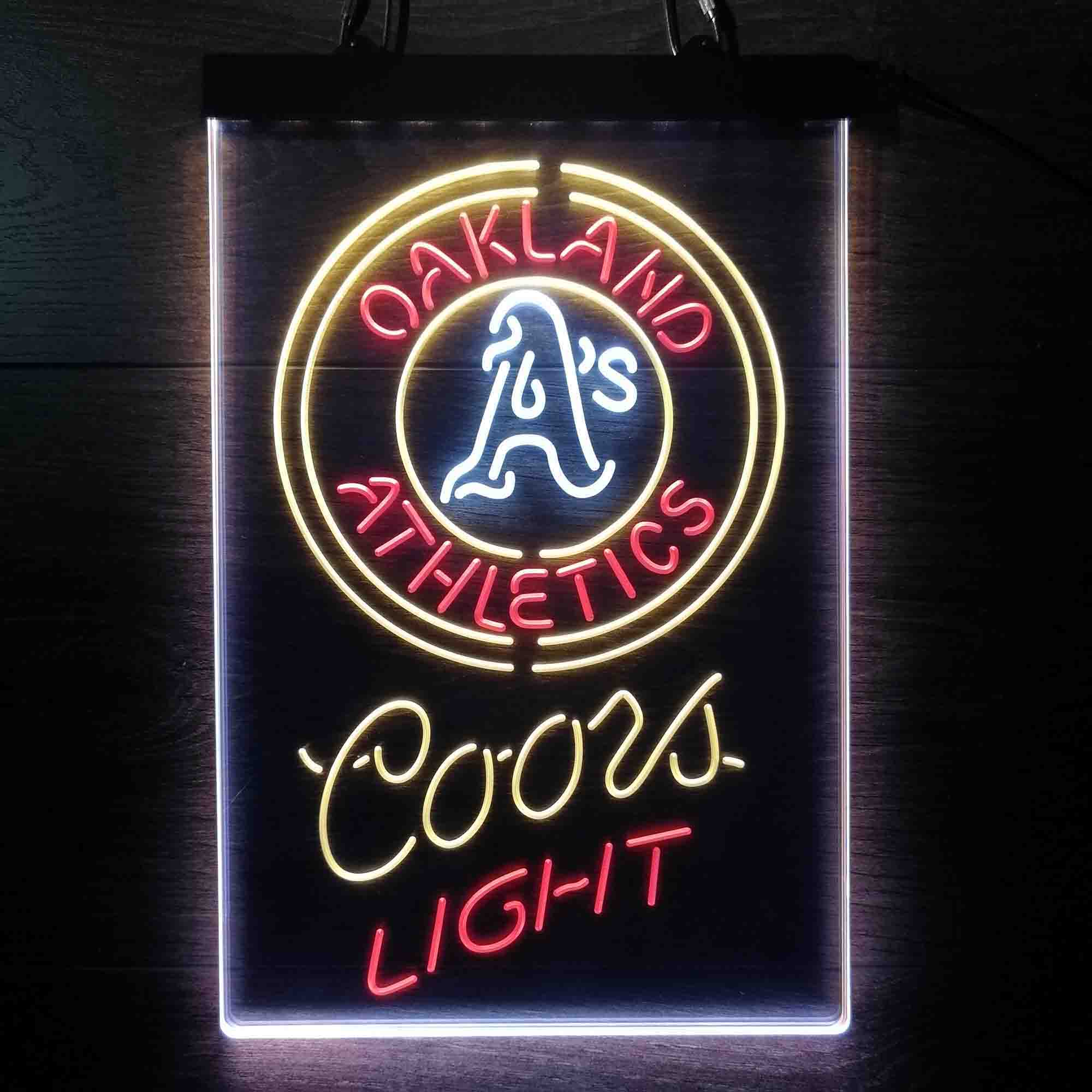 Oakland Athletics Coors Light Neon LED Sign 3 Colors