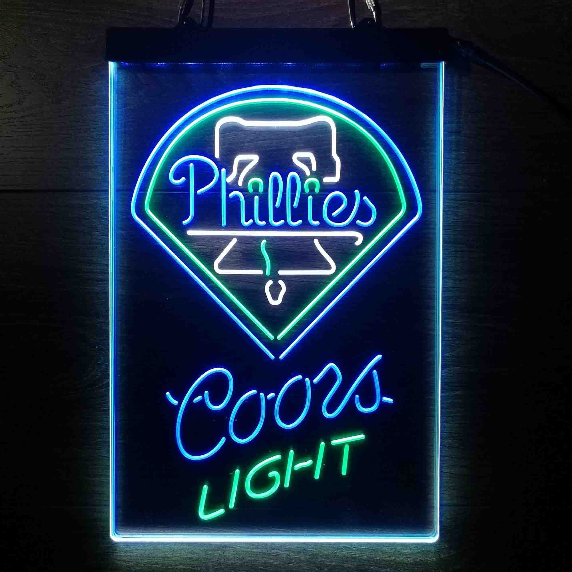 Philadelphia Phillies Coors Light Neon LED Sign 3 Colors