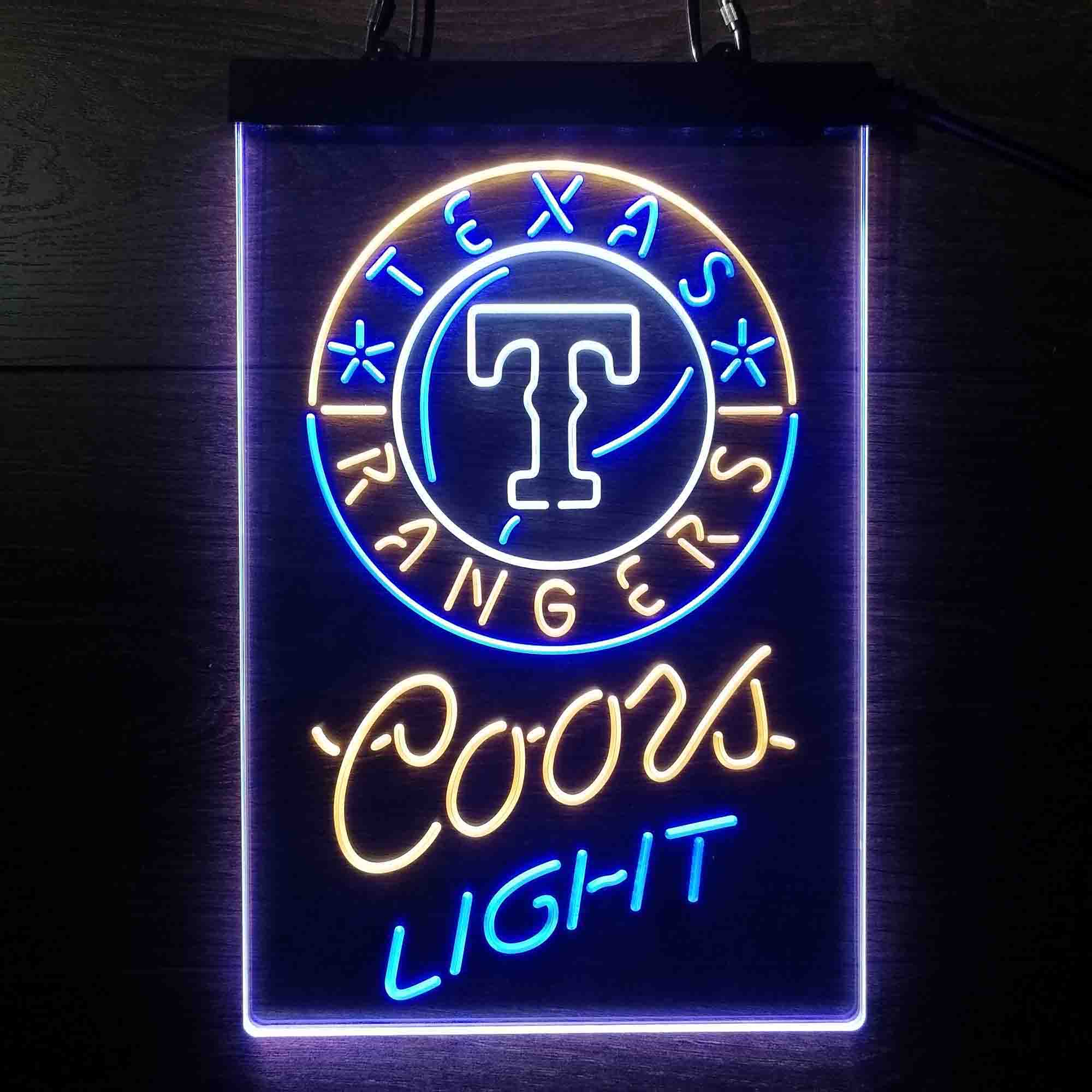 Texas Rangers Coors Light Neon LED Sign 3 Colors
