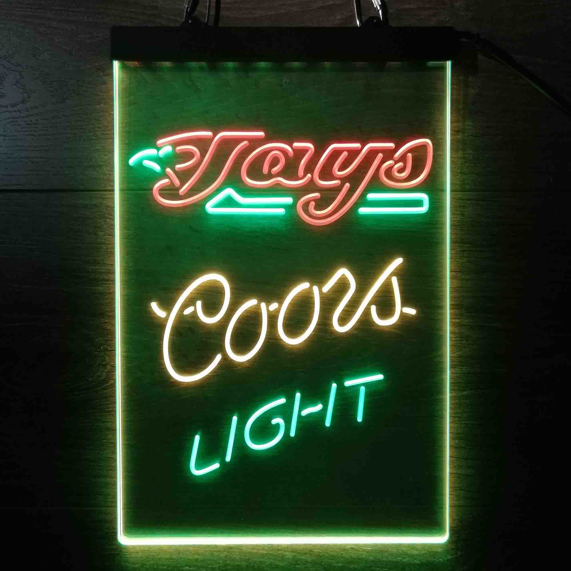 Toronto Blue Jays Coors Light Neon LED Sign 3 Colors