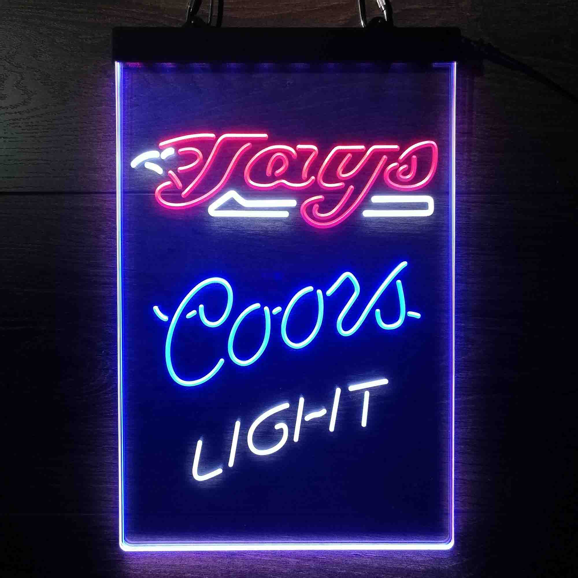 Toronto Blue Jays Coors Light Neon LED Sign 3 Colors