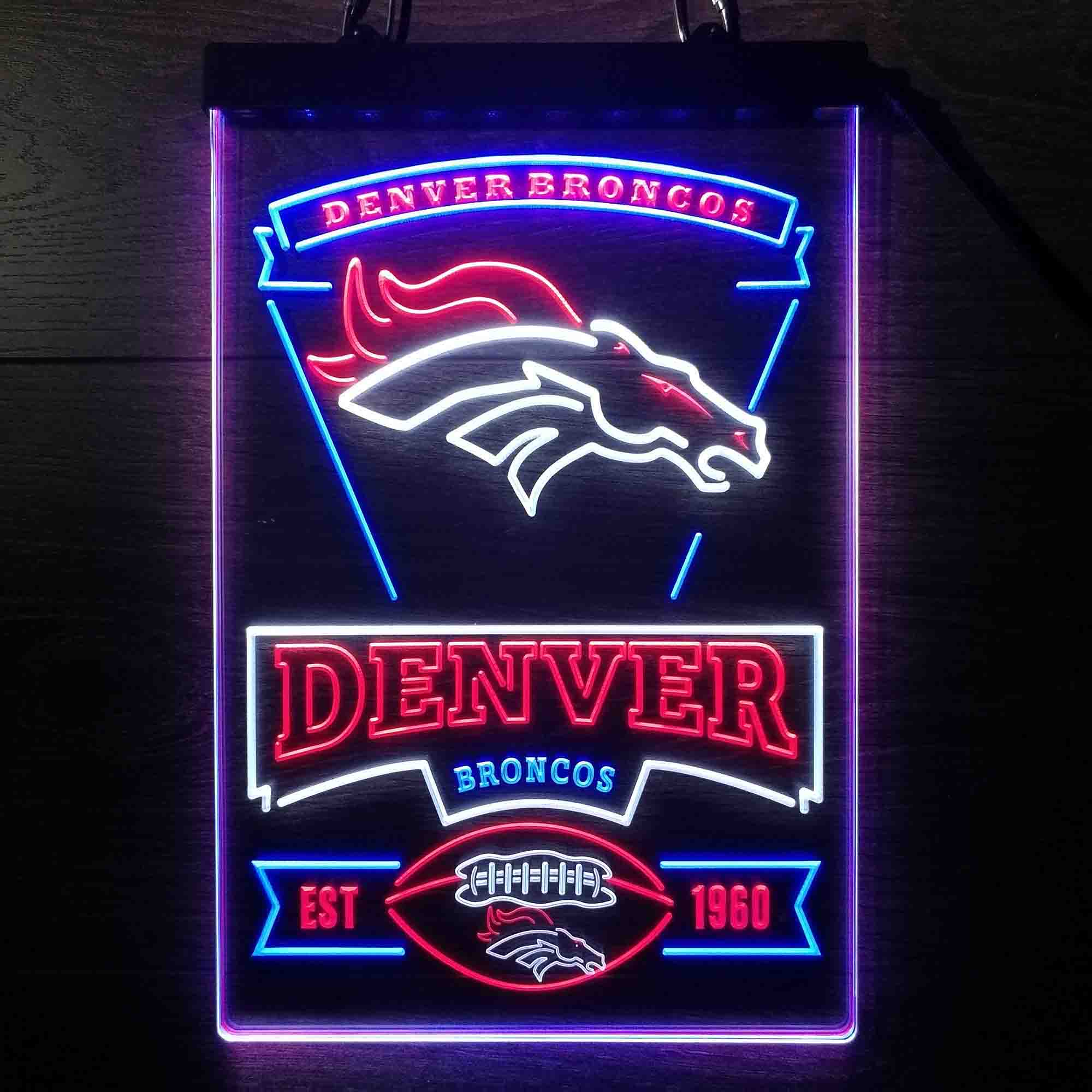 Denver Broncos Neon LED Sign 3 Colors - Premium Edition