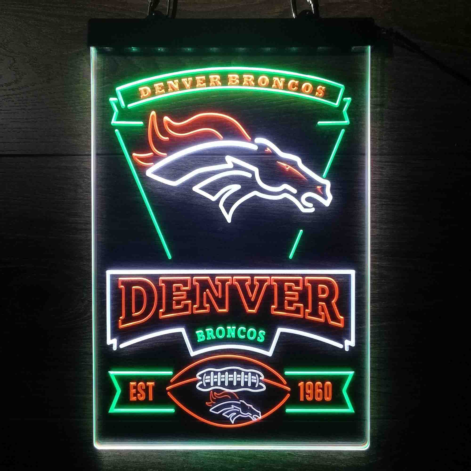 Denver Broncos Neon LED Sign 3 Colors - Premium Edition
