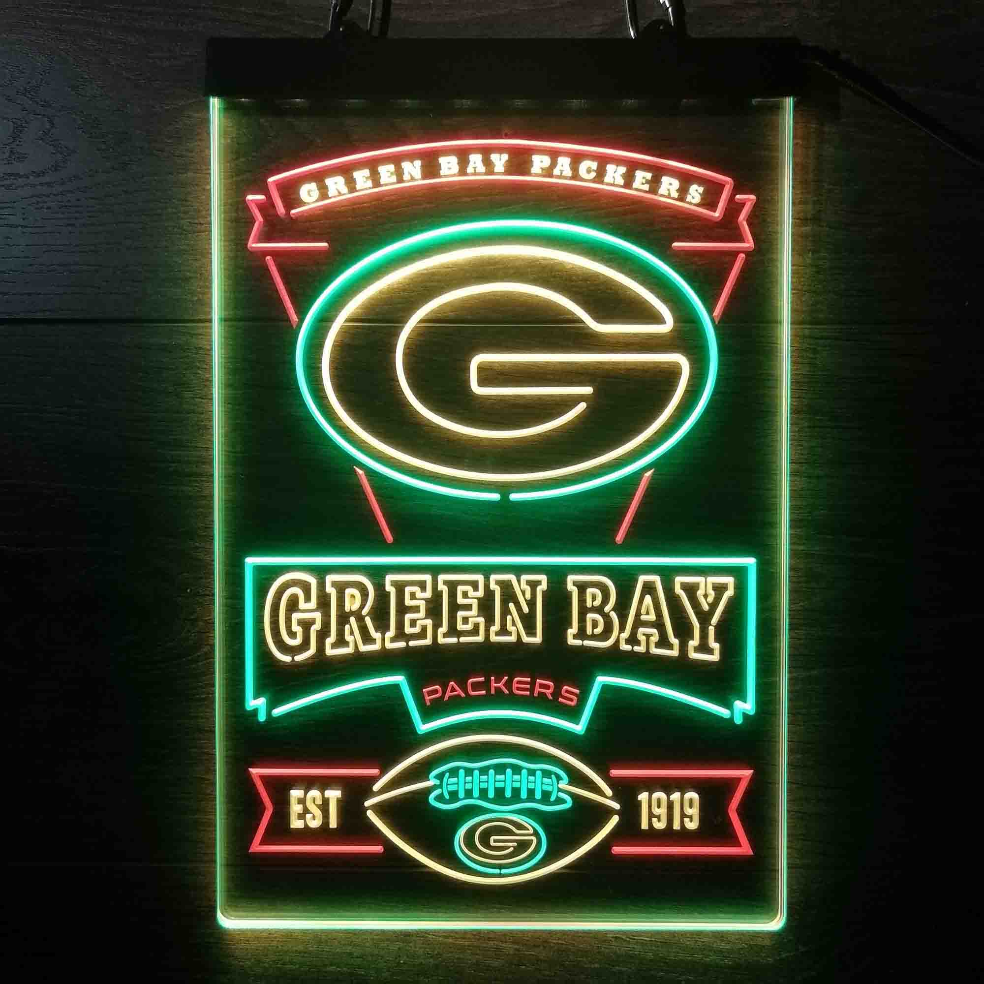Green Bay Packers Neon LED Sign 3 Colors