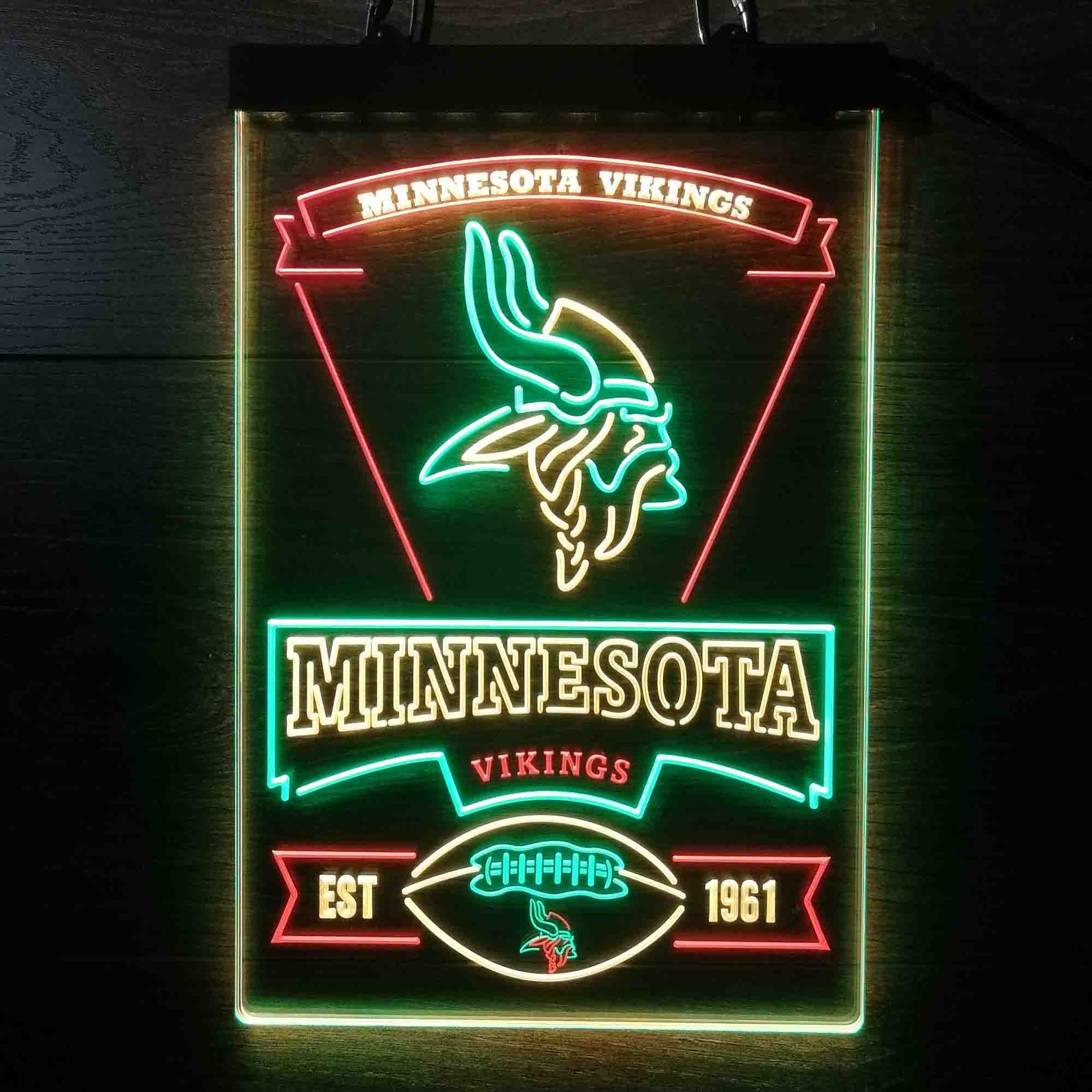 Minnesota Vikings Neon LED Sign 3 Colors