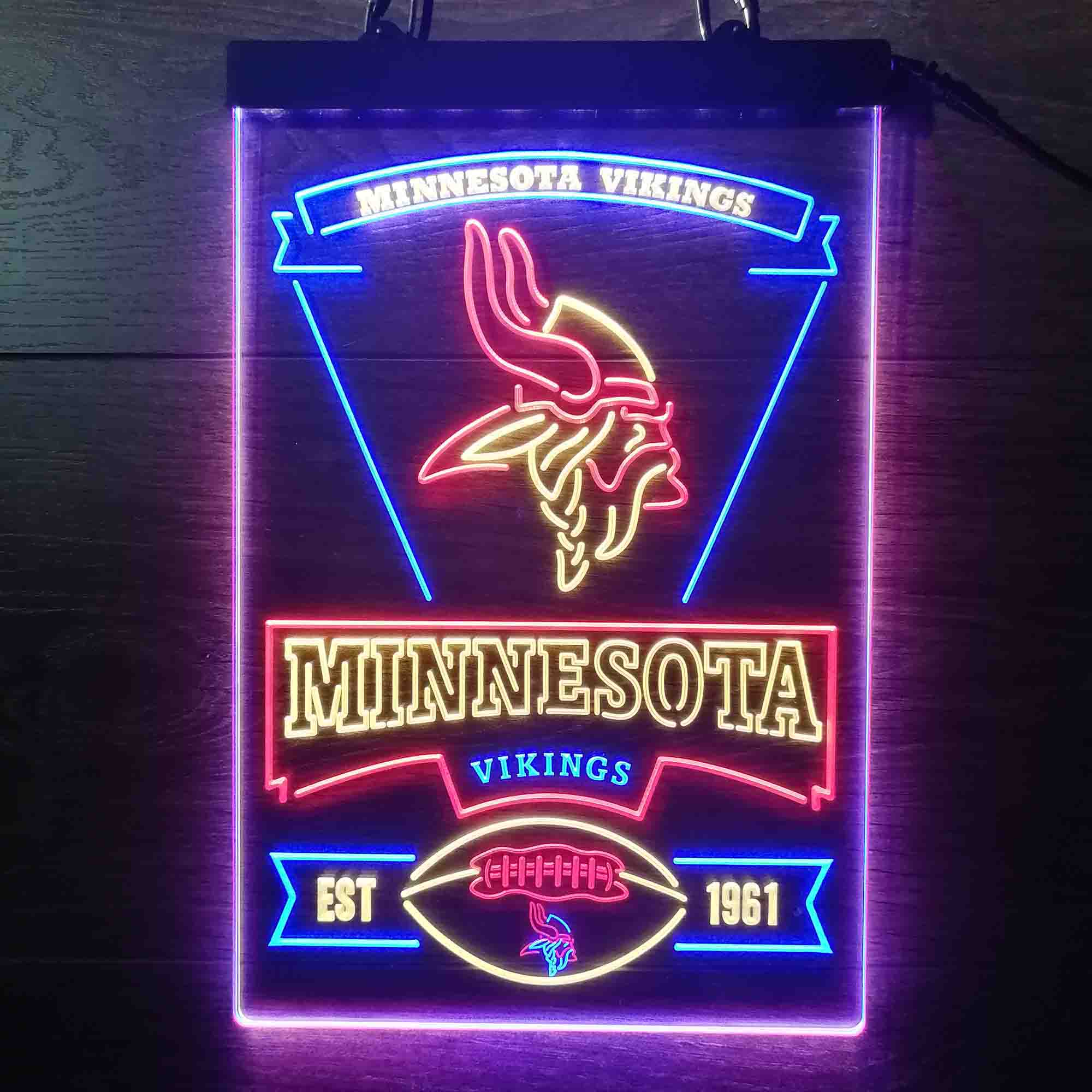 Minnesota Vikings Neon LED Sign 3 Colors