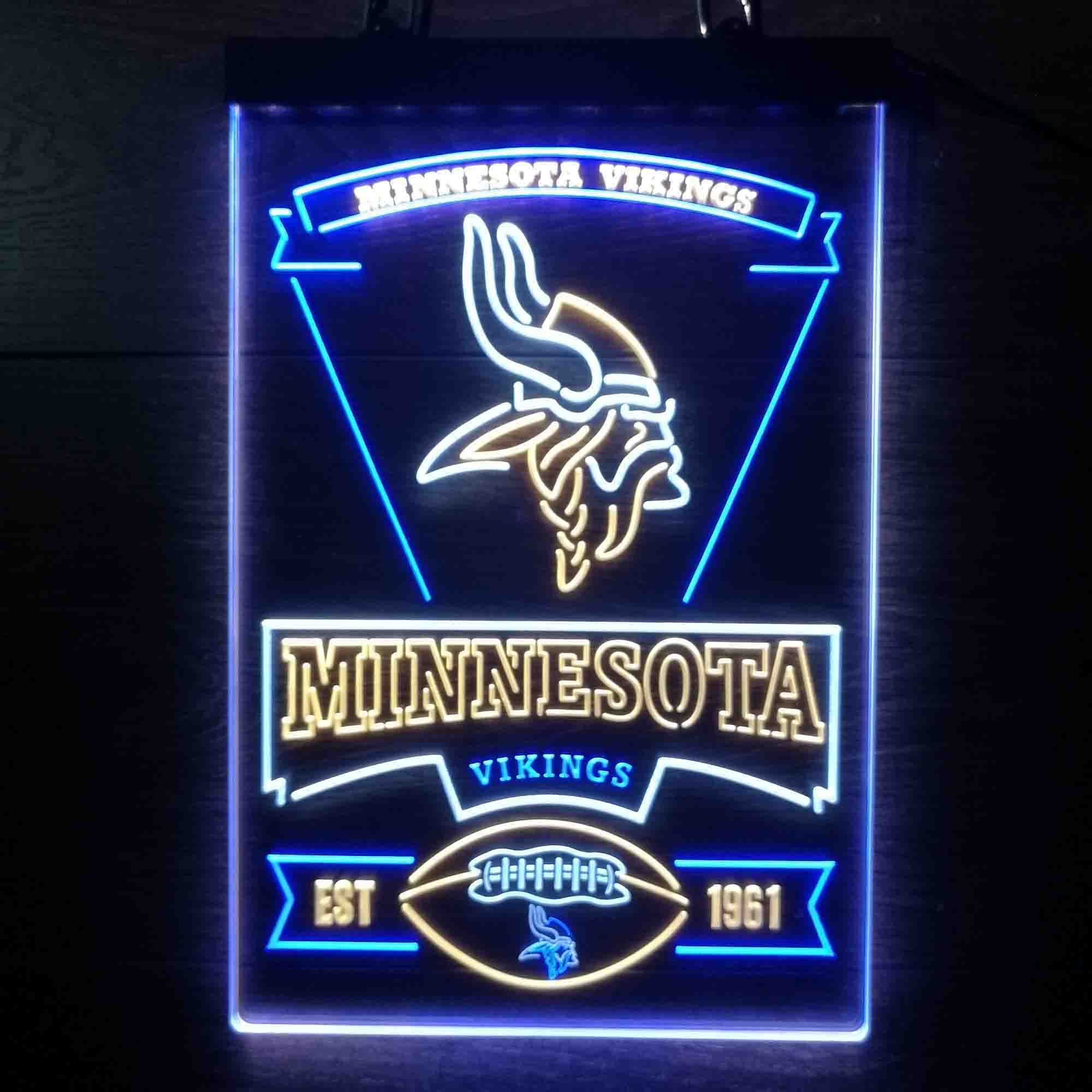 Minnesota Vikings Neon LED Sign 3 Colors