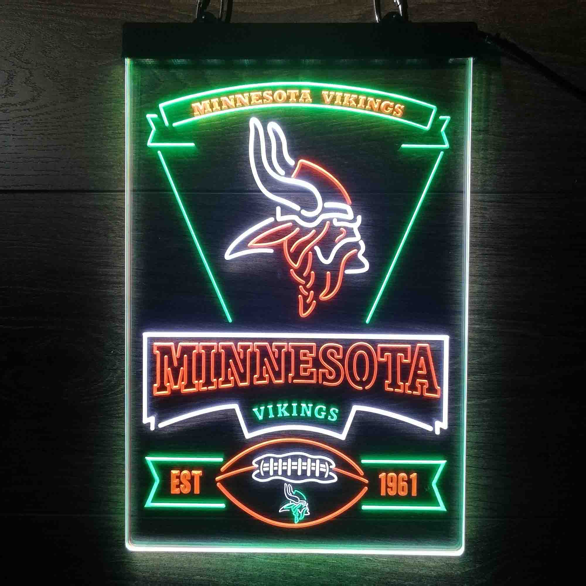 Minnesota Vikings Neon LED Sign 3 Colors