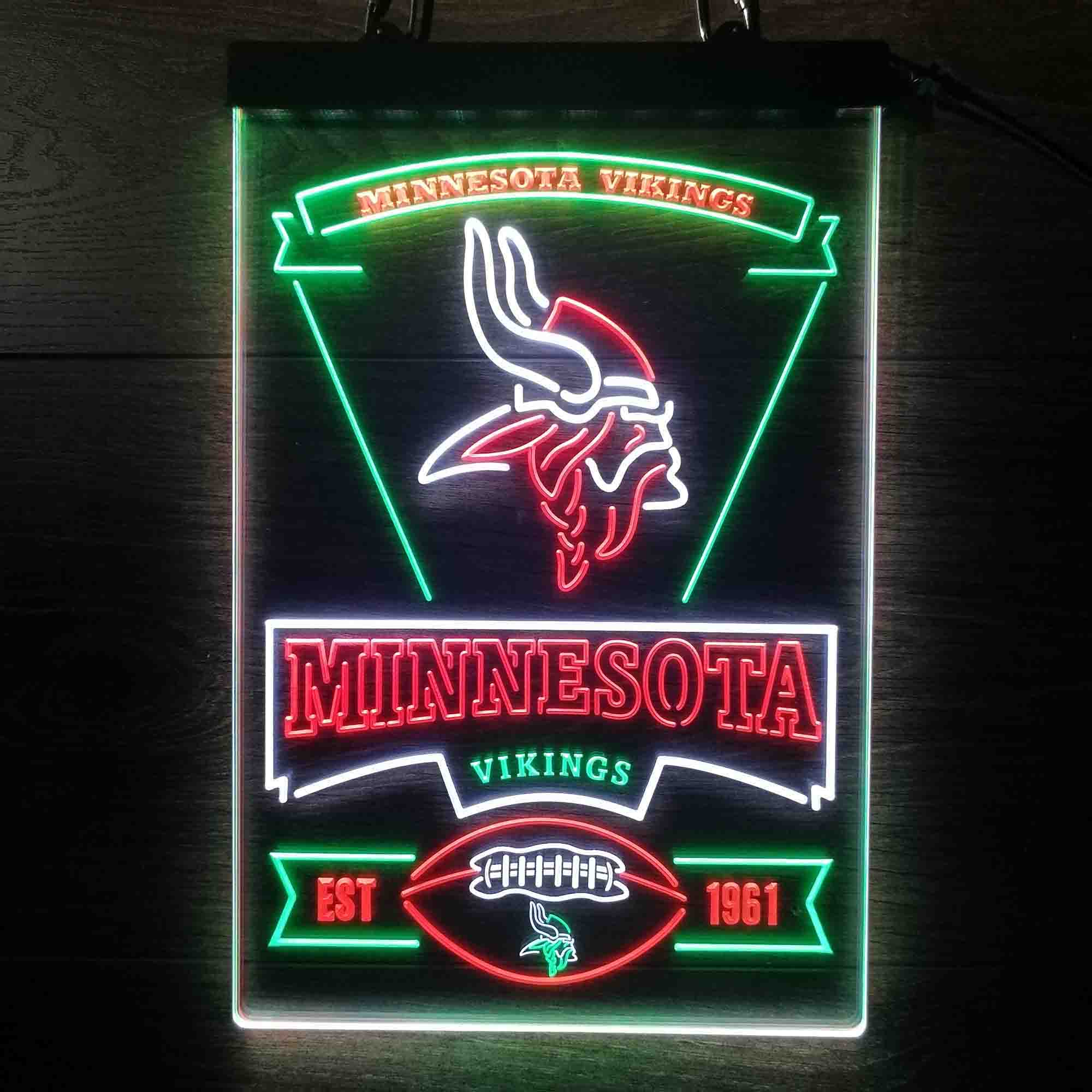 Minnesota Vikings Neon LED Sign 3 Colors