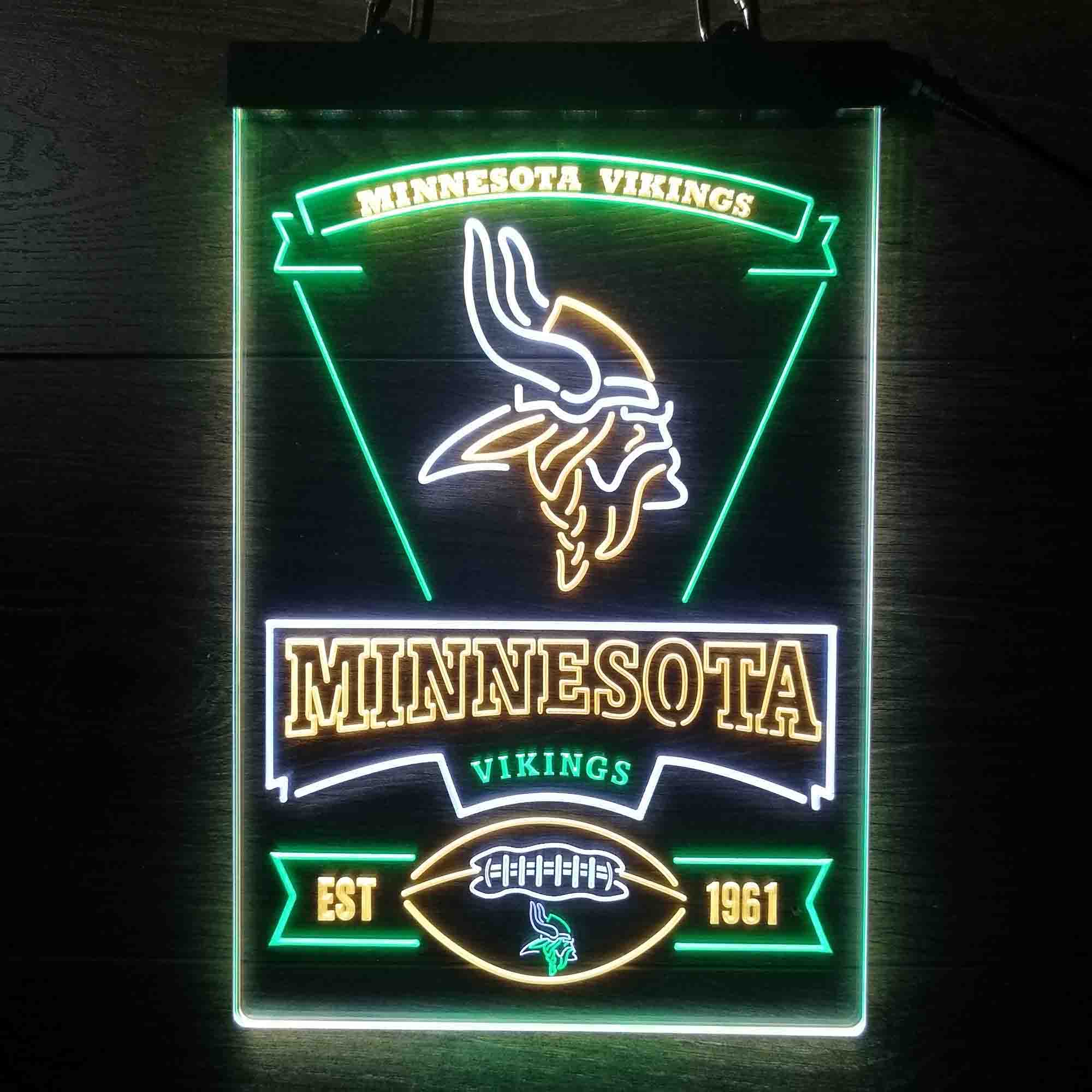 Minnesota Vikings Neon LED Sign 3 Colors