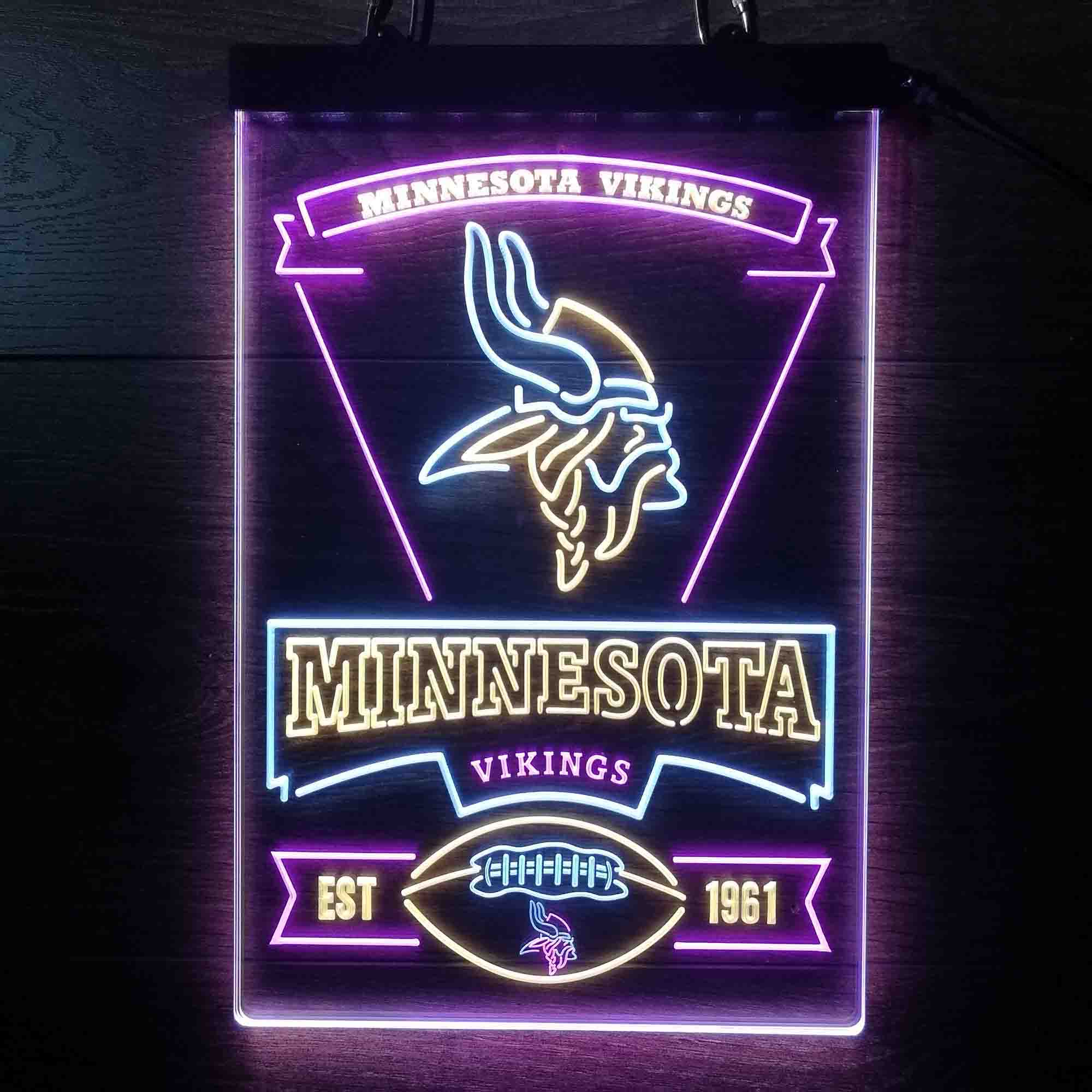 Minnesota Vikings Neon LED Sign 3 Colors