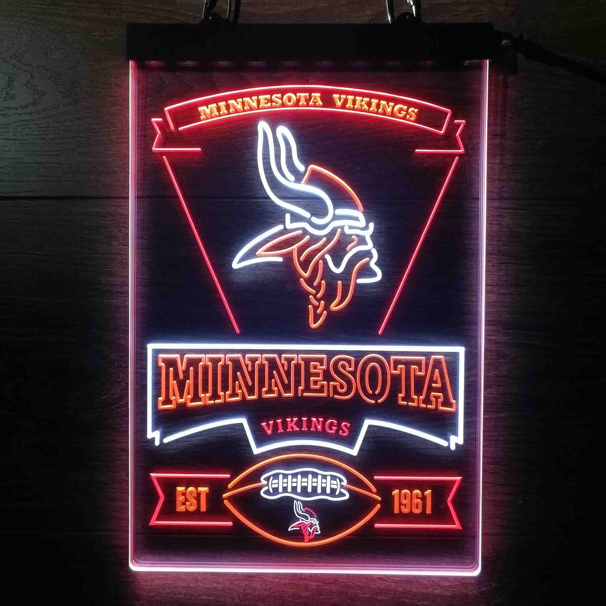 Minnesota Vikings Neon LED Sign 3 Colors