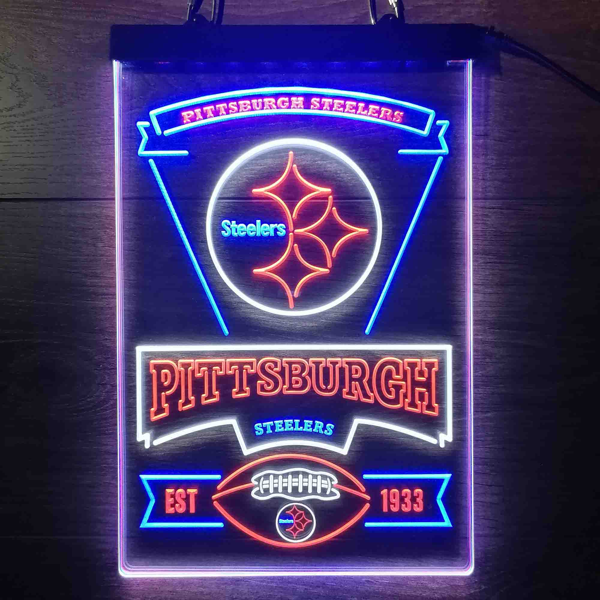 Pittsburgh Steelers Neon LED Sign 3 Colors