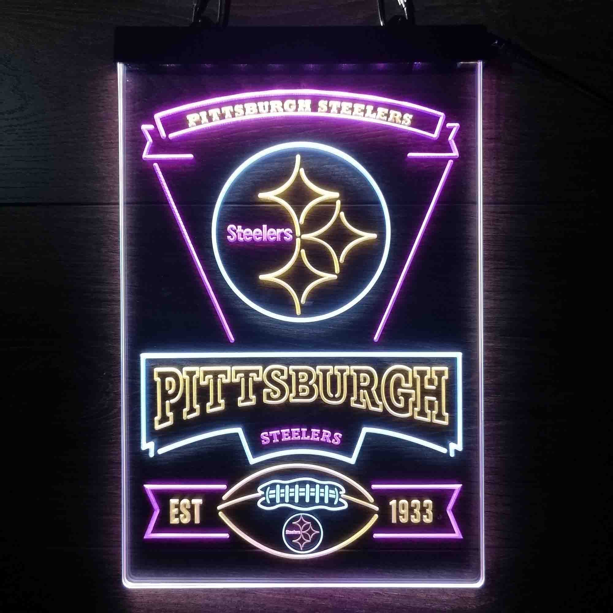 Pittsburgh Steelers Neon LED Sign 3 Colors