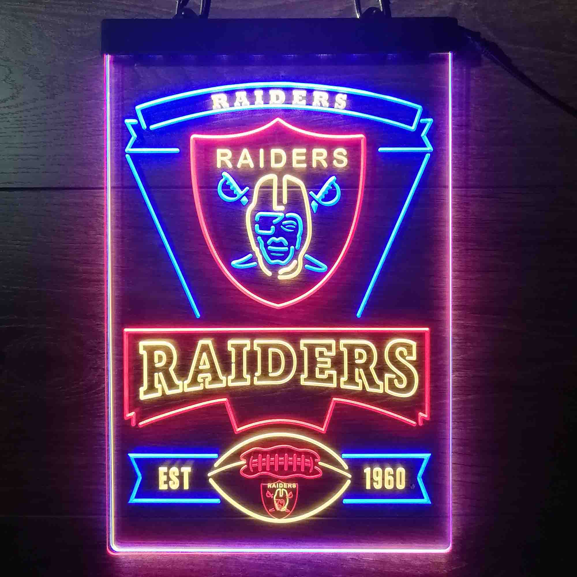 Oakland Raiders Neon LED Sign 3 Colors