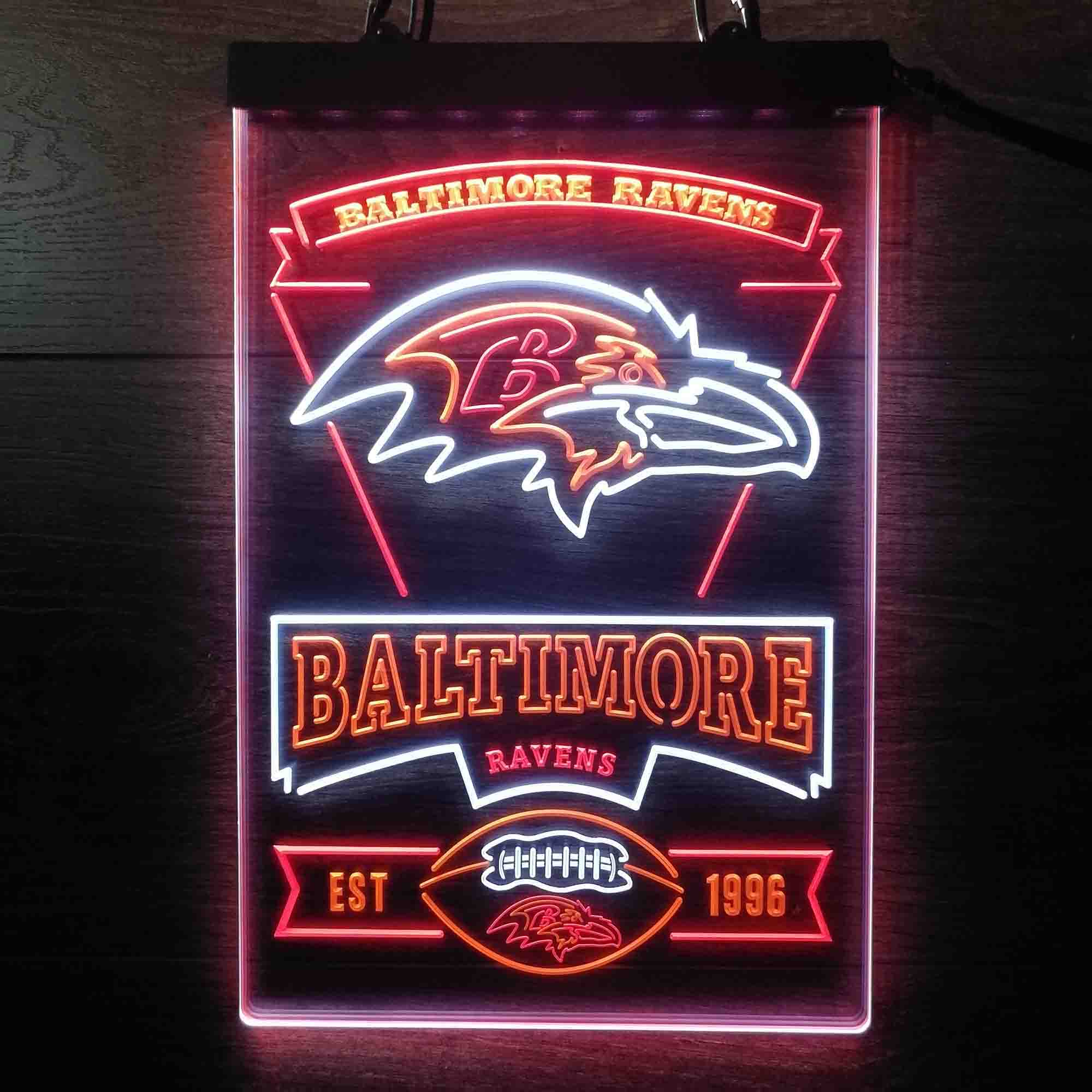 Baltimore Ravens Neon LED Sign 3 Colors