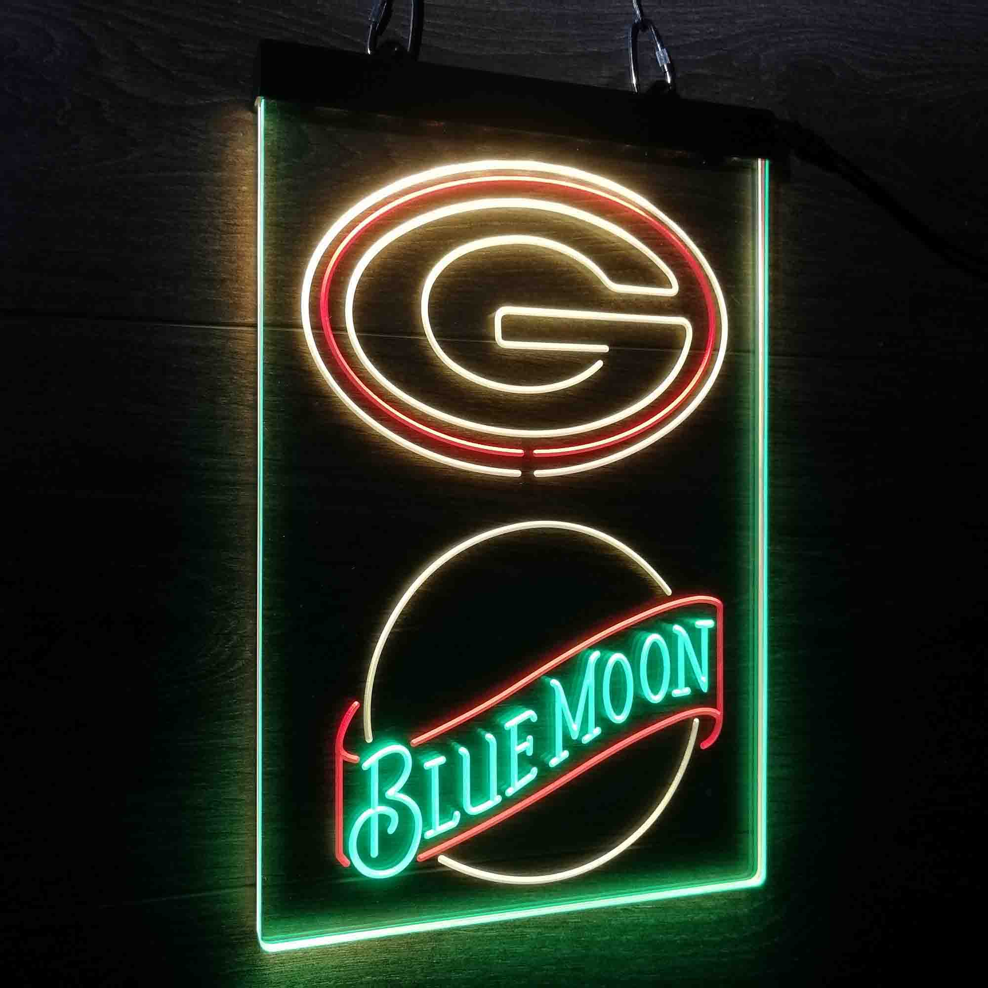 Blue Moon Bar Green Bay Packers Est. 1919 Neon LED Sign 3 Colors