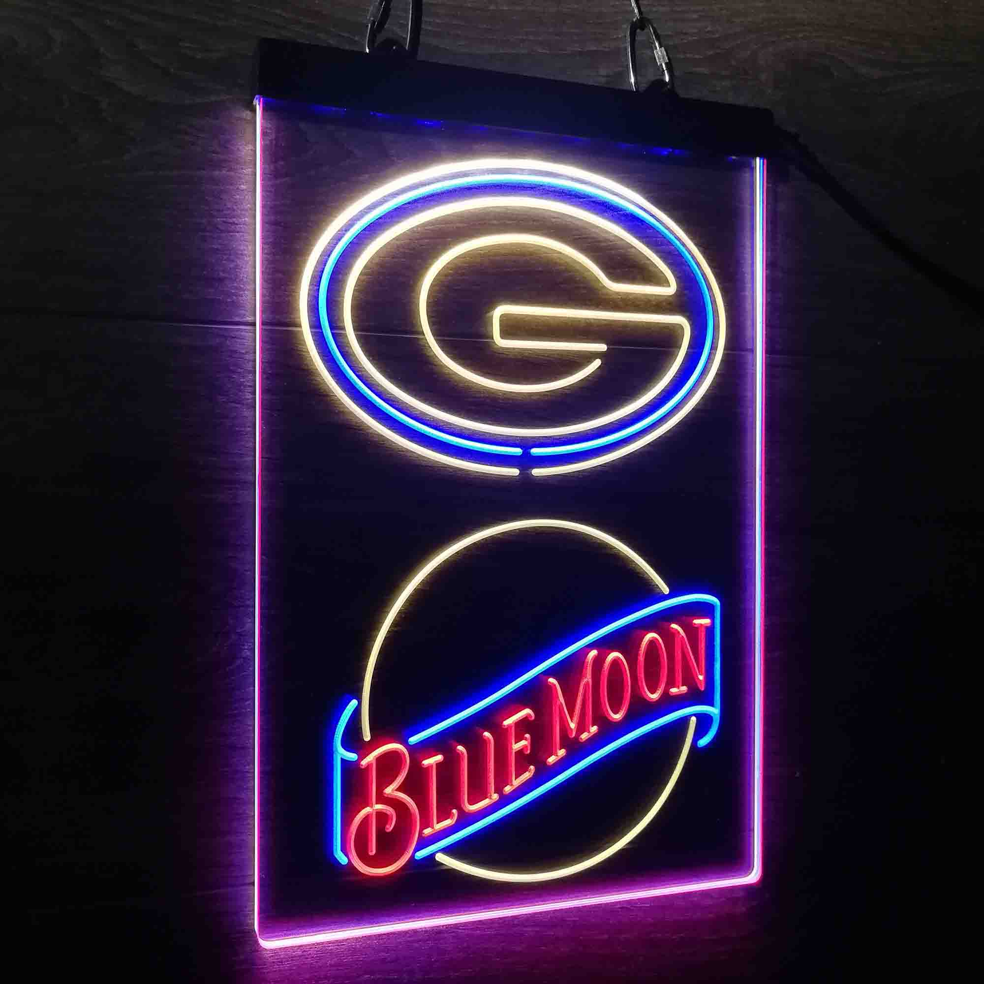 Blue Moon Bar Green Bay Packers Est. 1919 Neon LED Sign 3 Colors