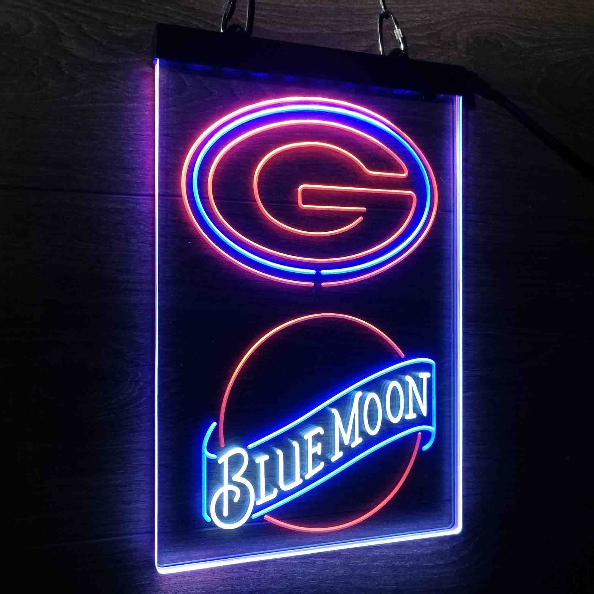 Blue Moon Bar Green Bay Packers Est. 1919 Neon LED Sign 3 Colors