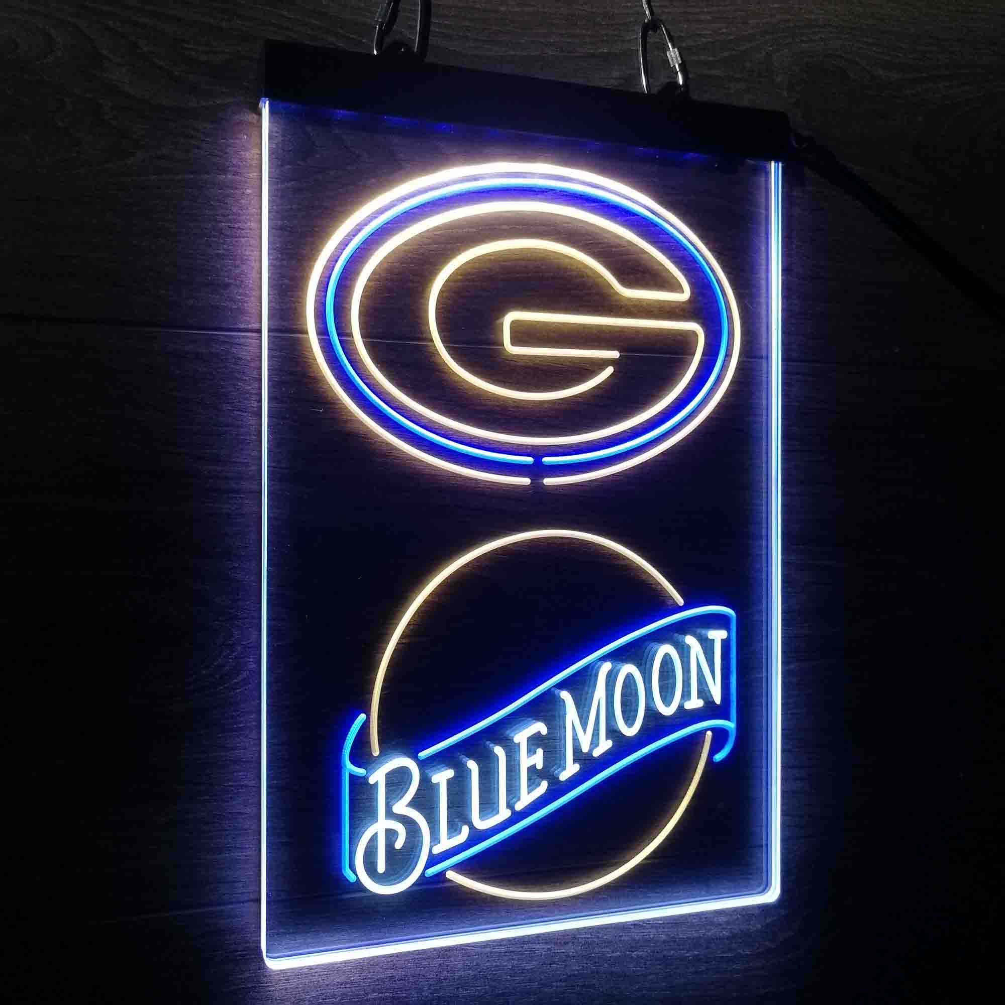 Blue Moon Bar Green Bay Packers Est. 1919 Neon LED Sign 3 Colors