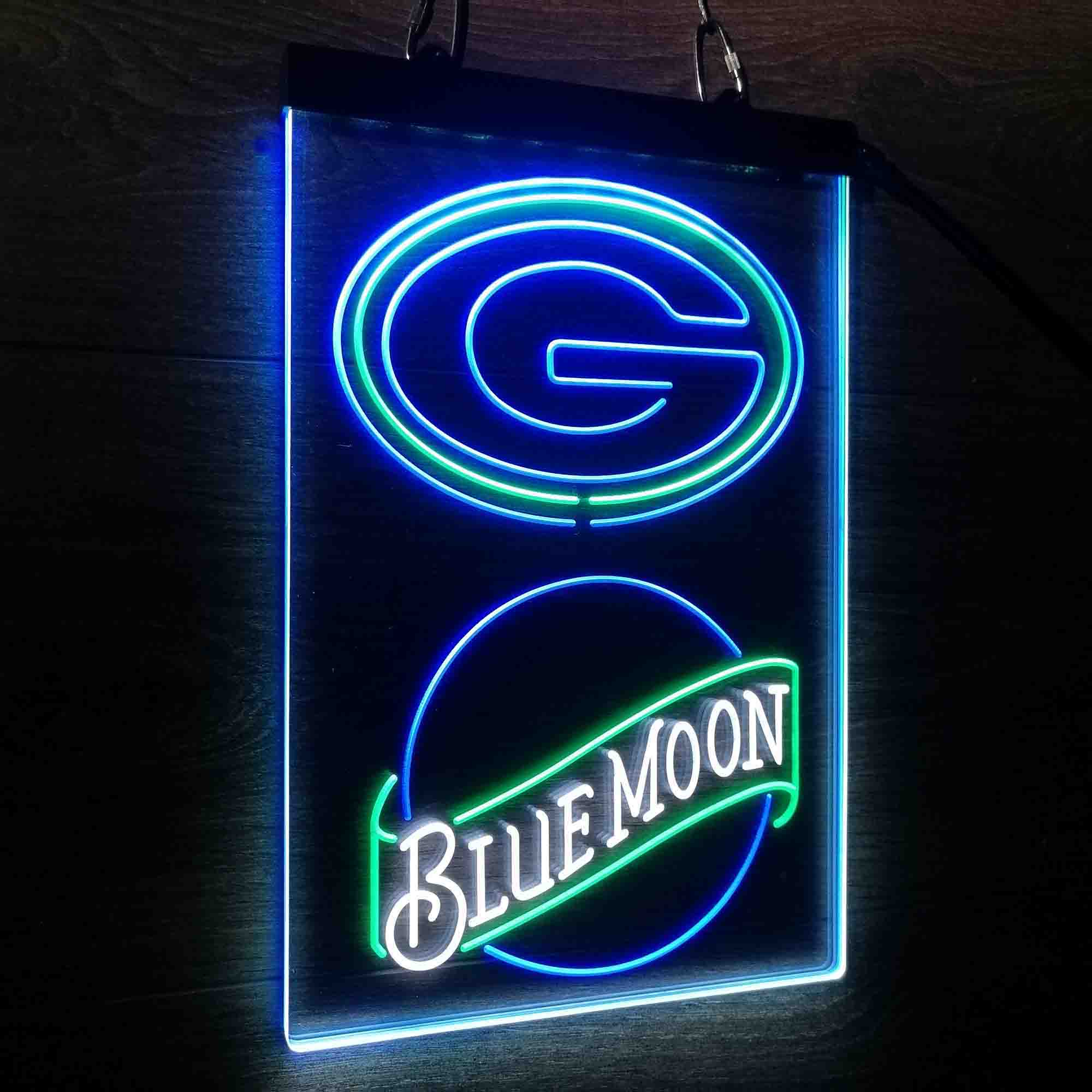 Blue Moon Bar Green Bay Packers Est. 1919 Neon LED Sign 3 Colors