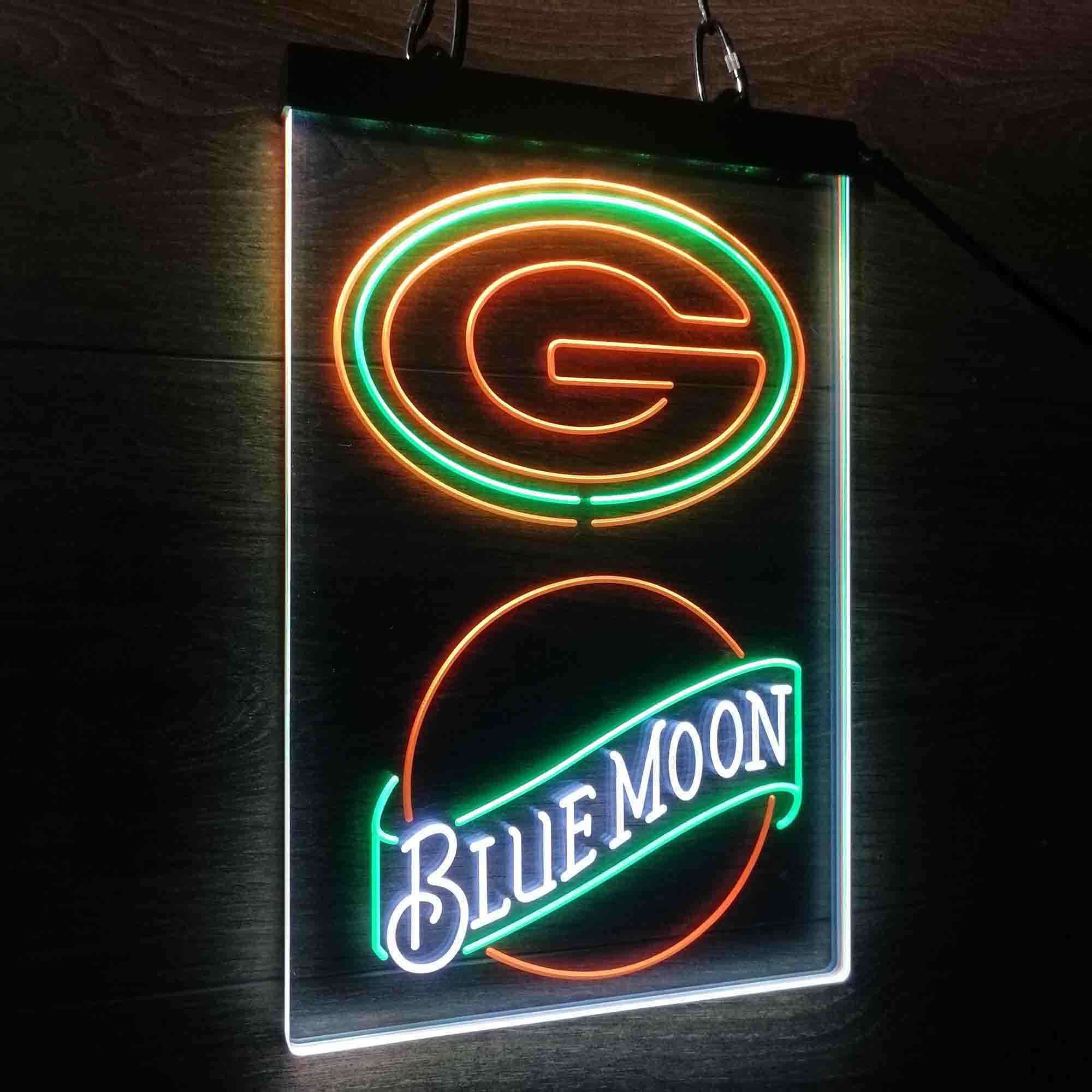 Blue Moon Bar Green Bay Packers Est. 1919 Neon LED Sign 3 Colors