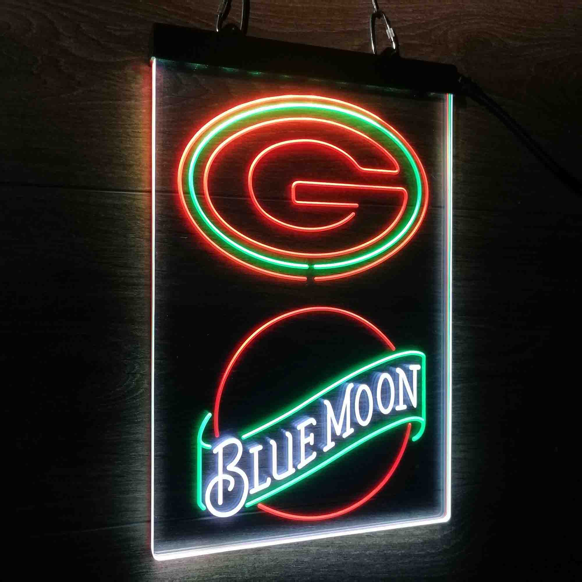 Blue Moon Bar Green Bay Packers Est. 1919 Neon LED Sign 3 Colors