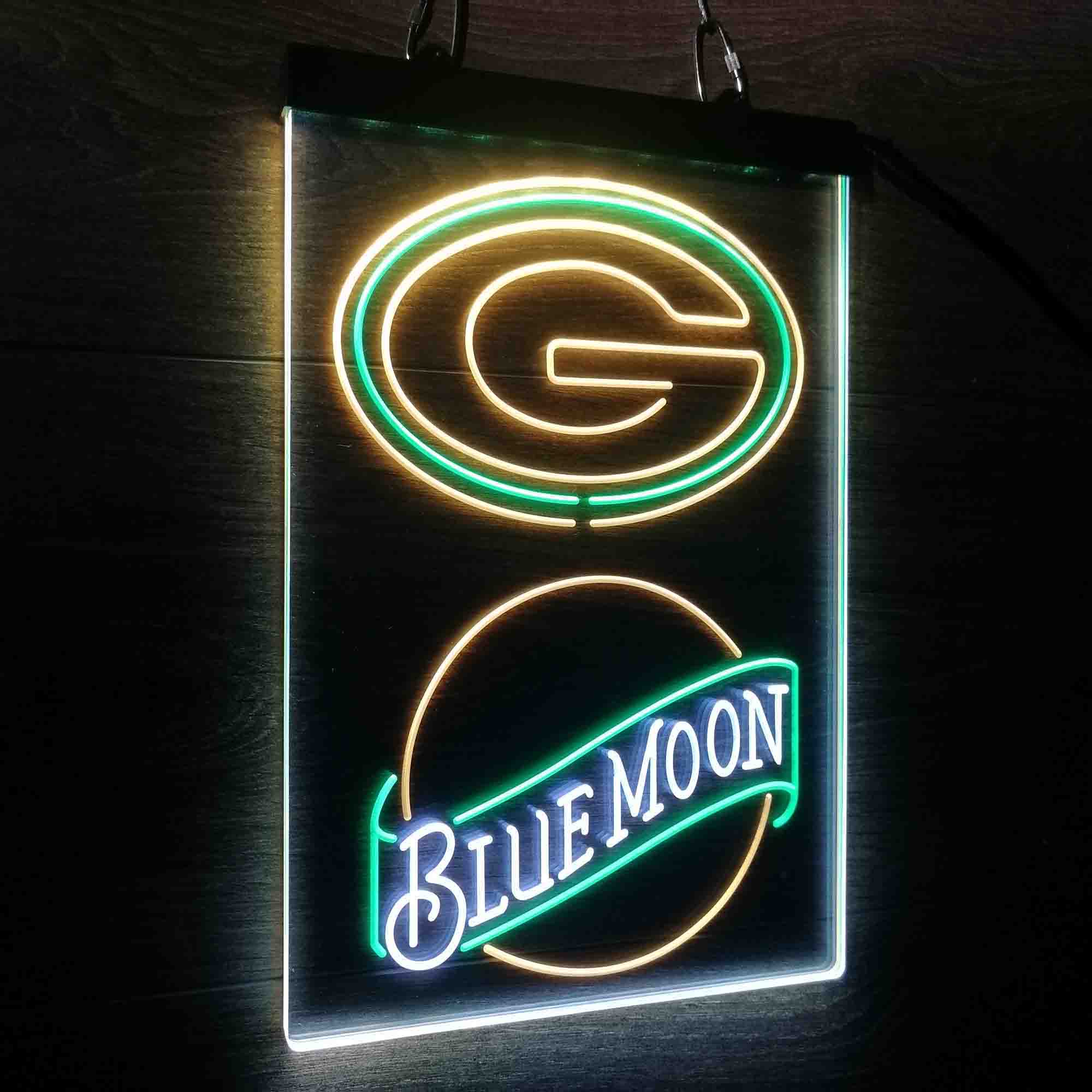 Blue Moon Bar Green Bay Packers Est. 1919 Neon LED Sign 3 Colors