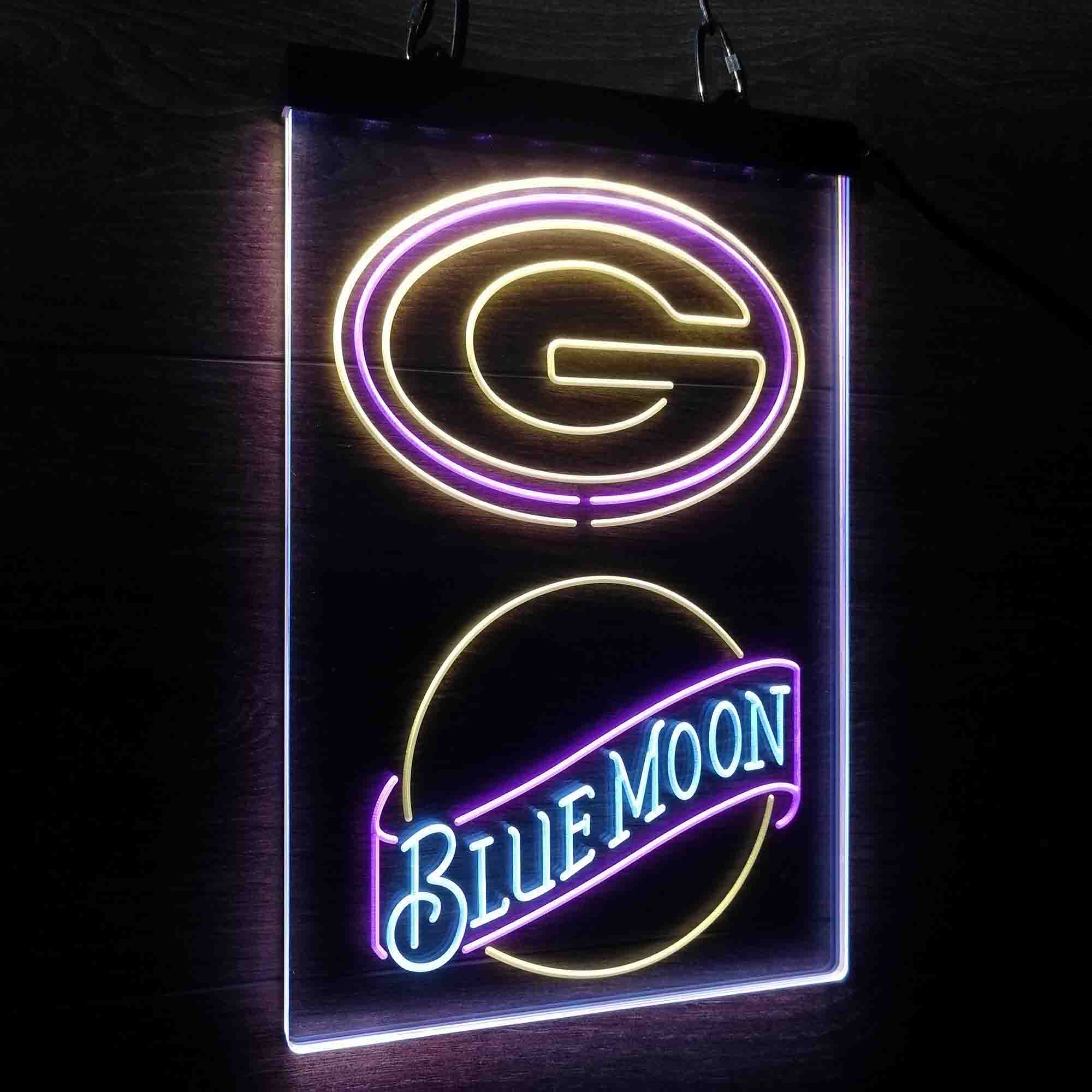 Blue Moon Bar Green Bay Packers Est. 1919 Neon LED Sign 3 Colors