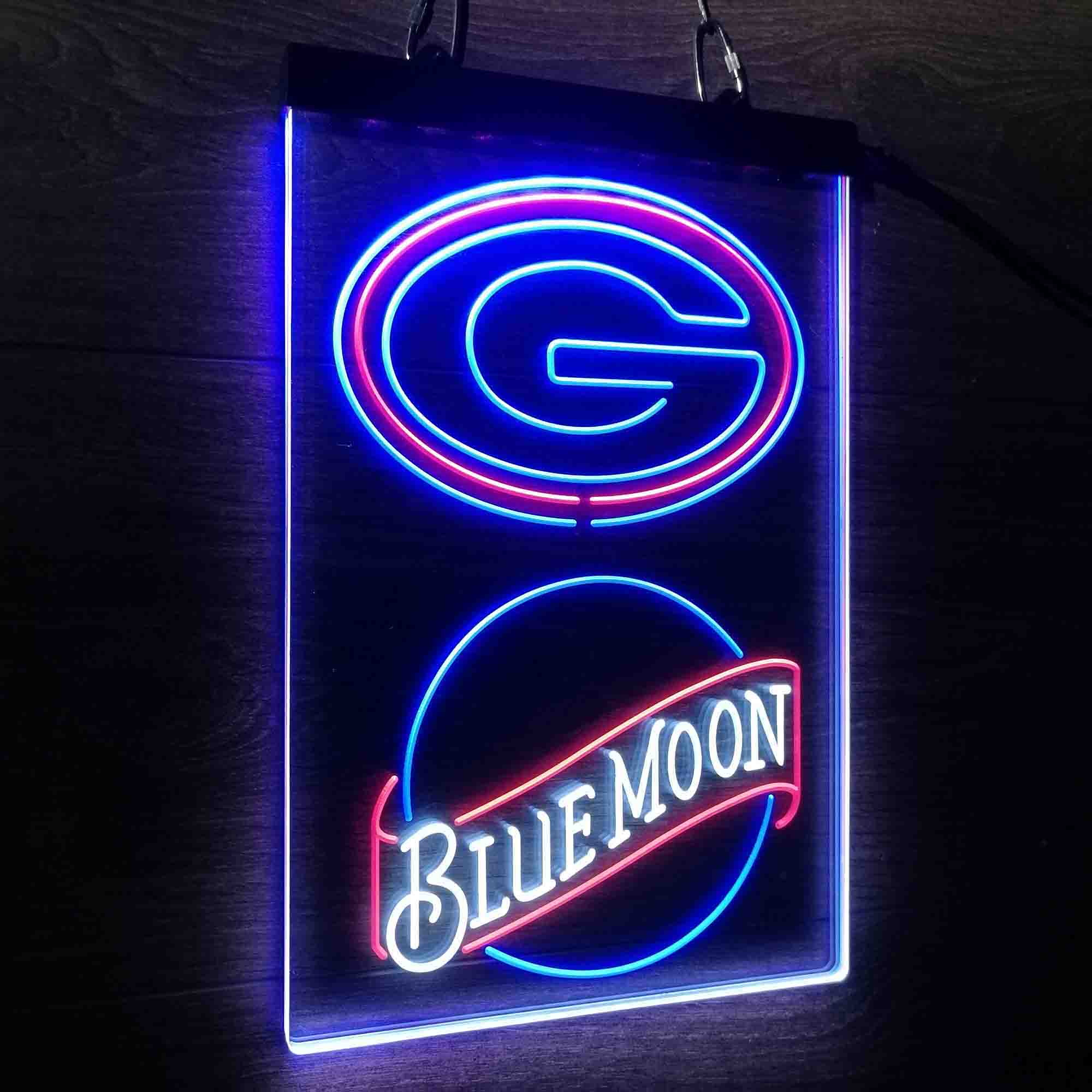 Blue Moon Bar Green Bay Packers Est. 1919 Neon LED Sign 3 Colors