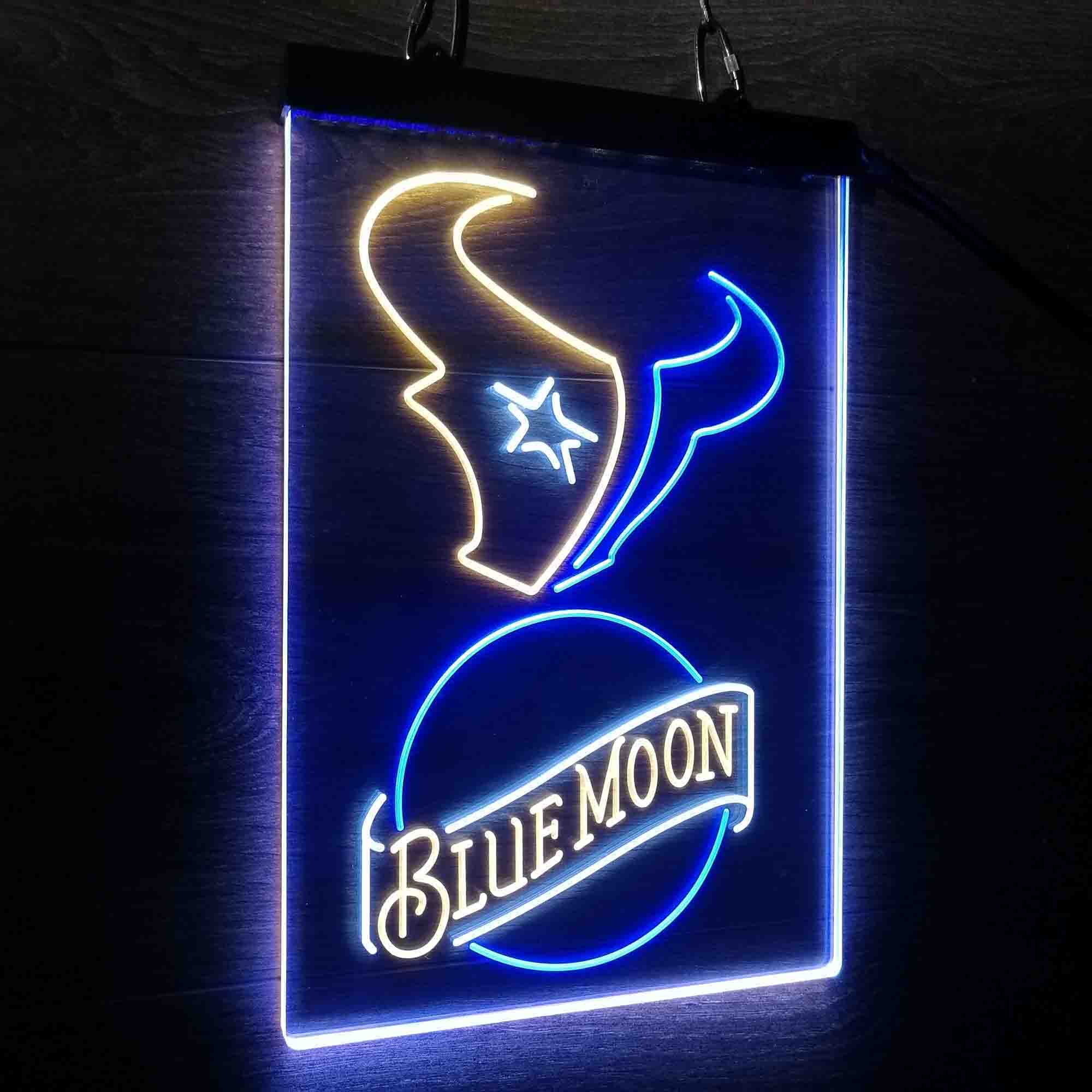 Blue Moon Bar Houston Texans Est. 2002 Neon LED Sign 3 Colors