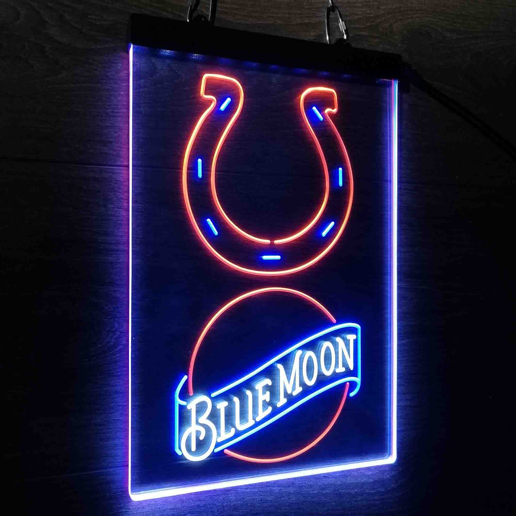 Blue Moon Bar Indianapolis Colts Est. 1953 Neon LED Sign 3 Colors