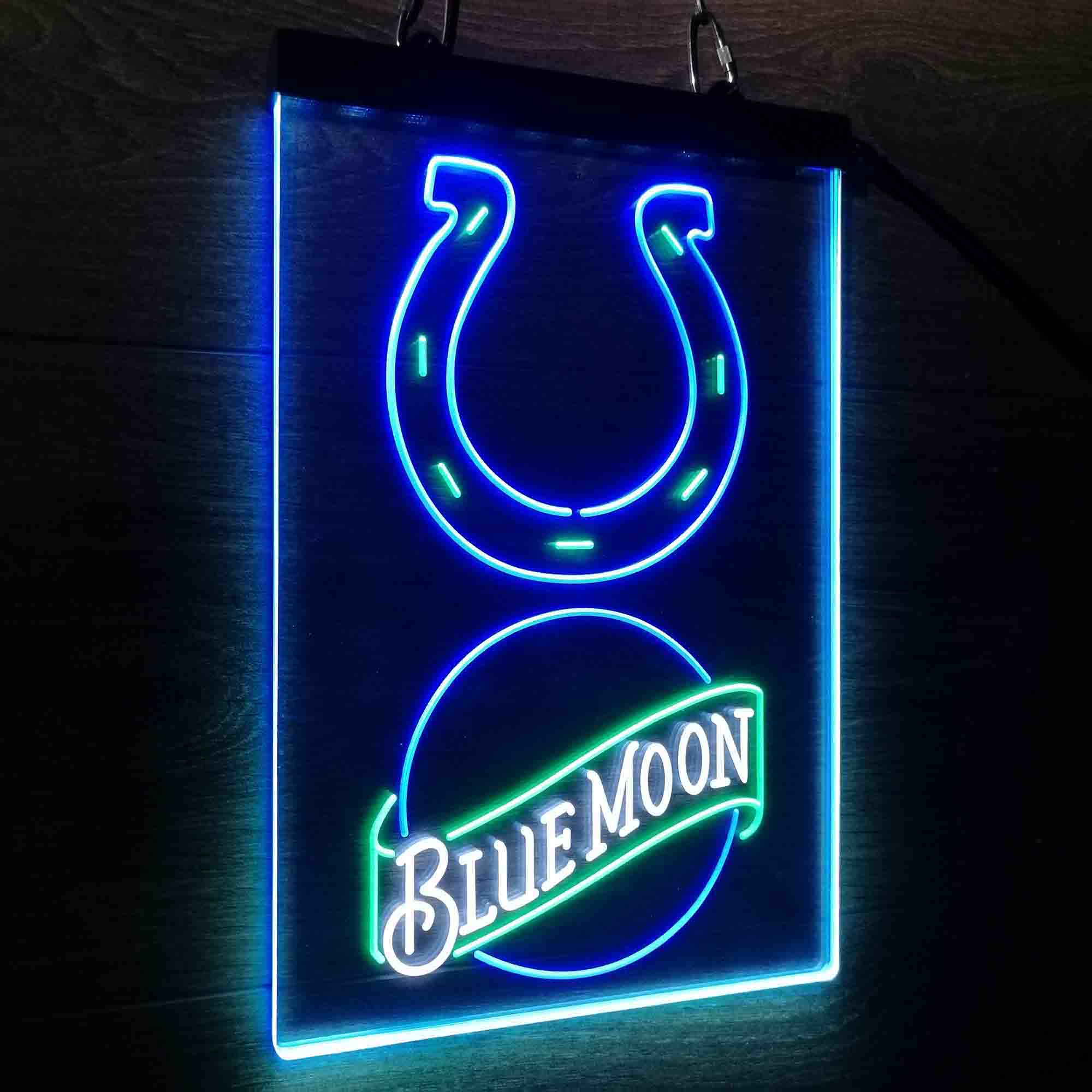 Blue Moon Bar Indianapolis Colts Est. 1953 Neon LED Sign 3 Colors