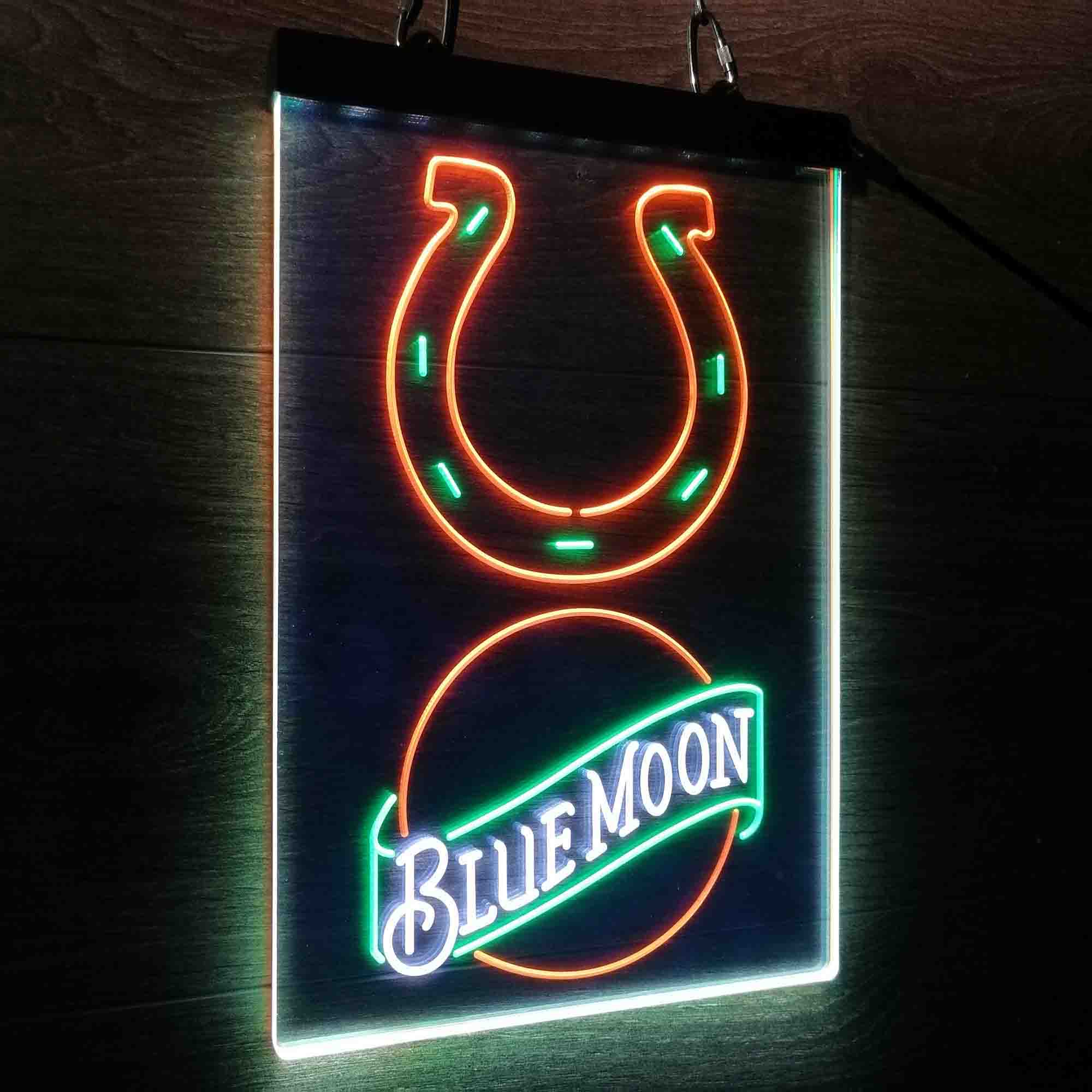 Blue Moon Bar Indianapolis Colts Est. 1953 Neon LED Sign 3 Colors