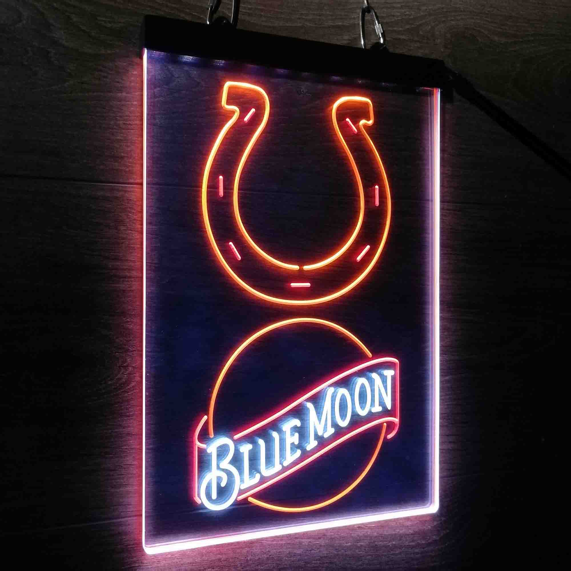 Blue Moon Bar Indianapolis Colts Est. 1953 Neon LED Sign 3 Colors