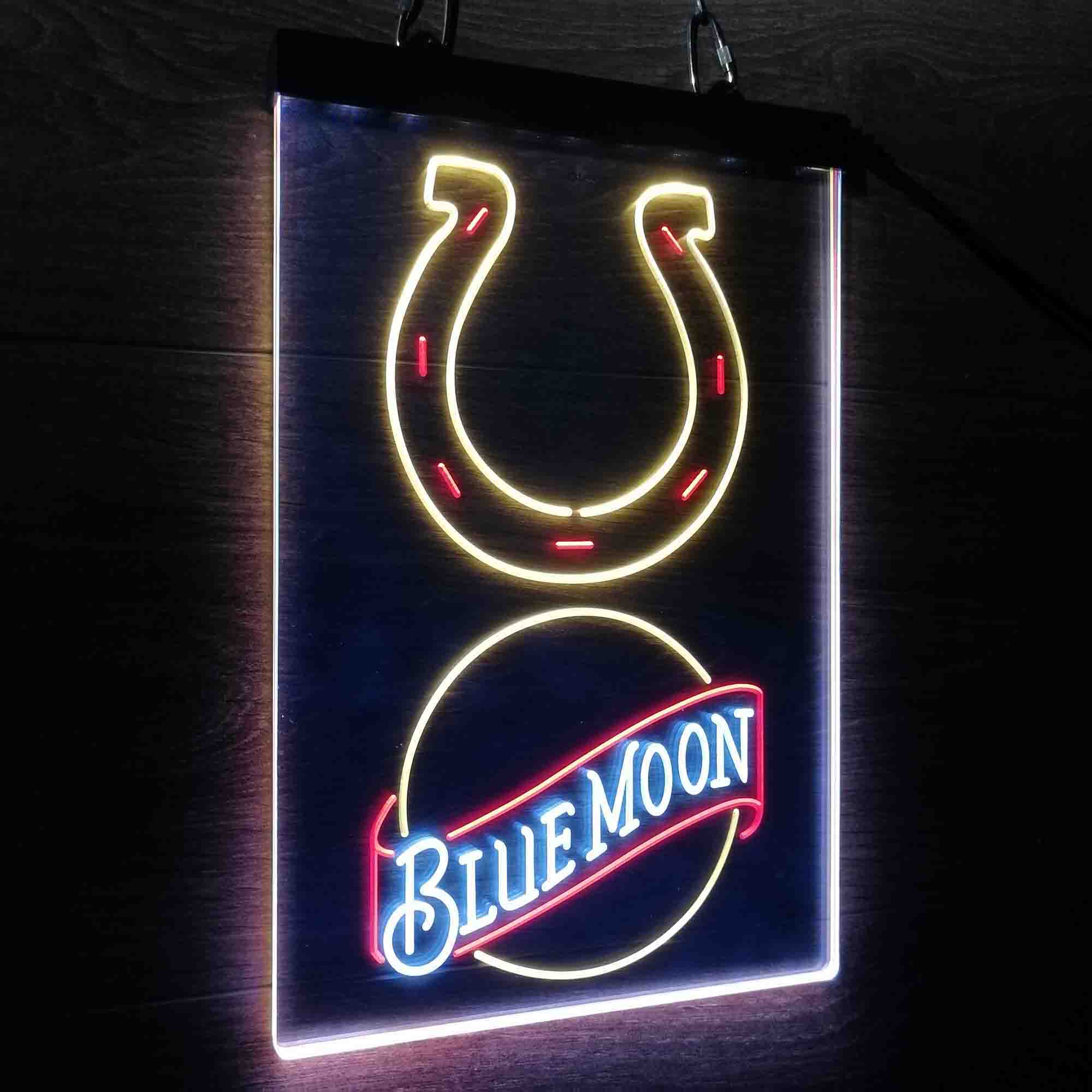 Blue Moon Bar Indianapolis Colts Est. 1953 Neon LED Sign 3 Colors