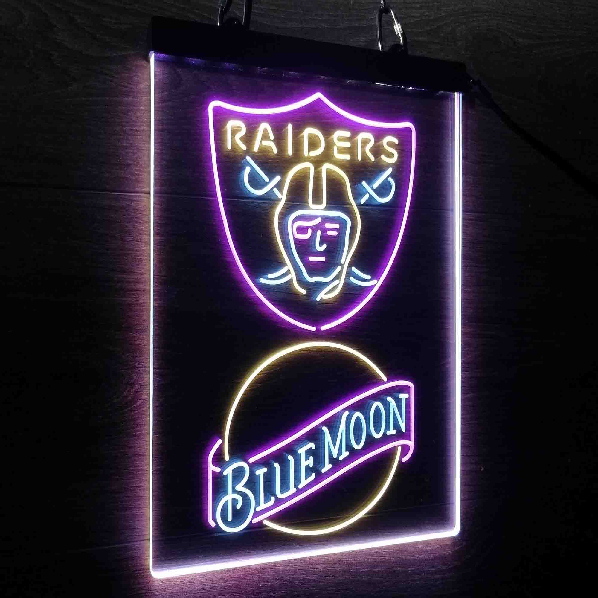 Blue Moon Bar Las Vegas Raiders Neon LED Sign 3 Colors