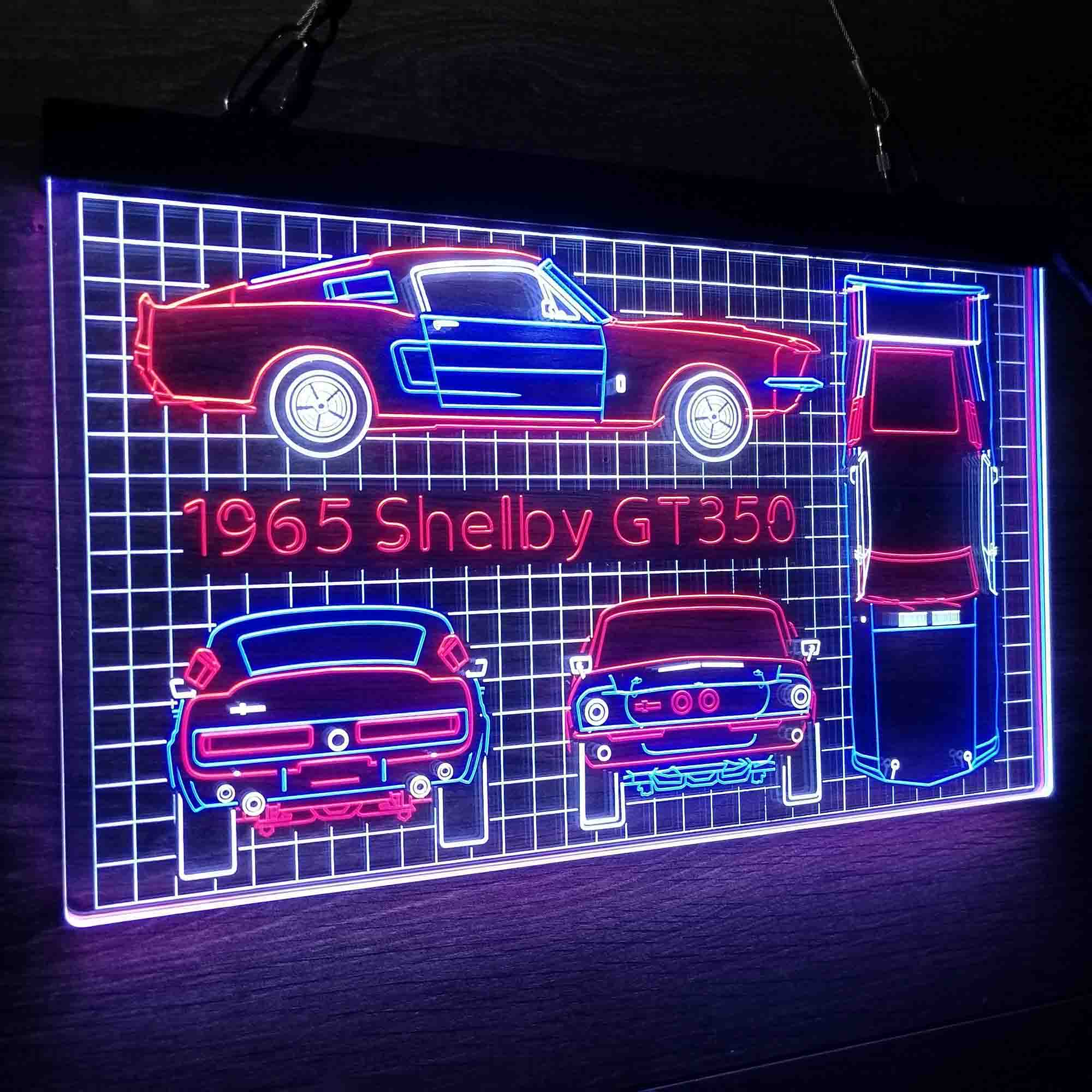 Custom 1965 Shelby Vintage Car Garage Blueprint Neon LED Sign 3 Colors
