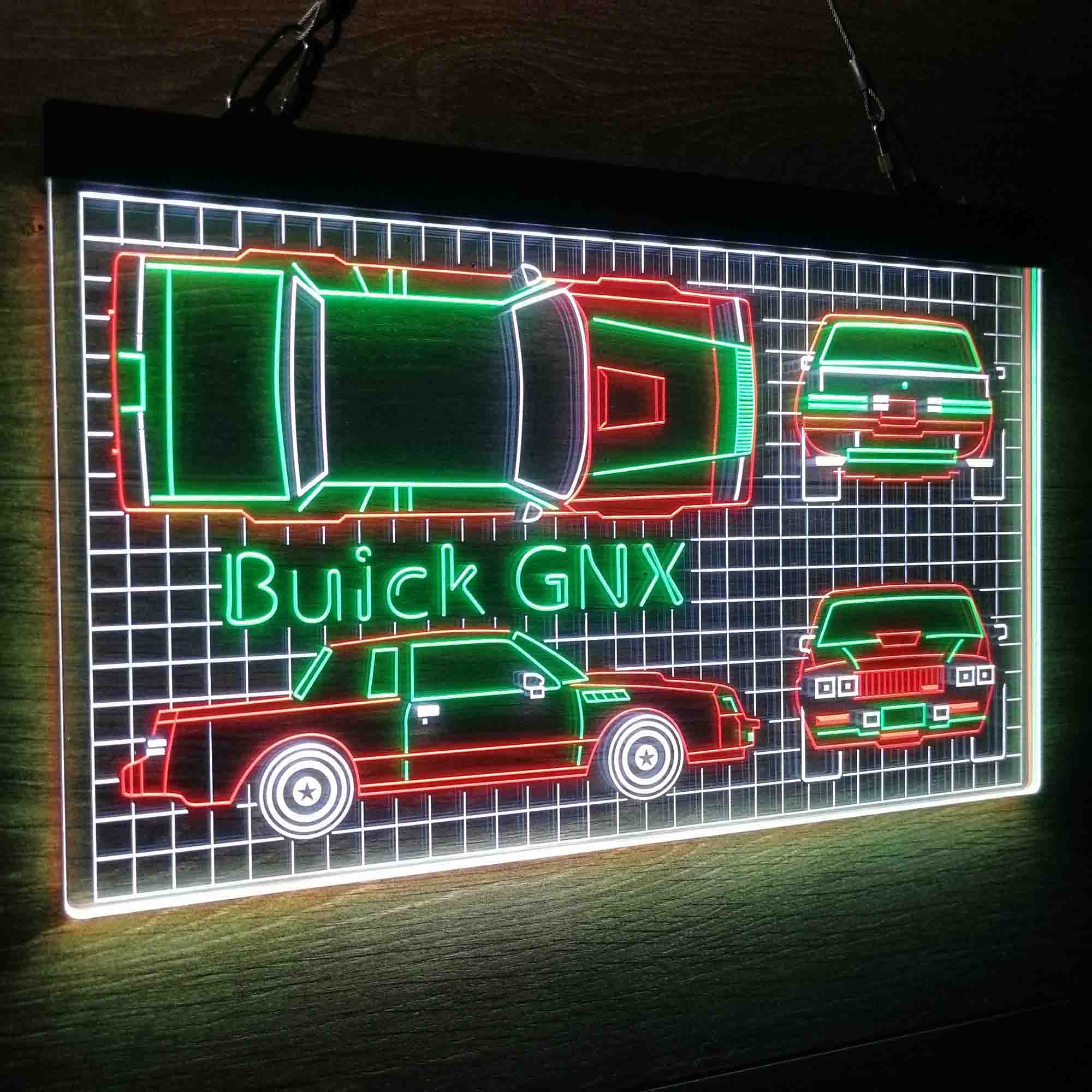 Custom Vintage Car Garage Blueprint Neon LED Sign 3 Colors