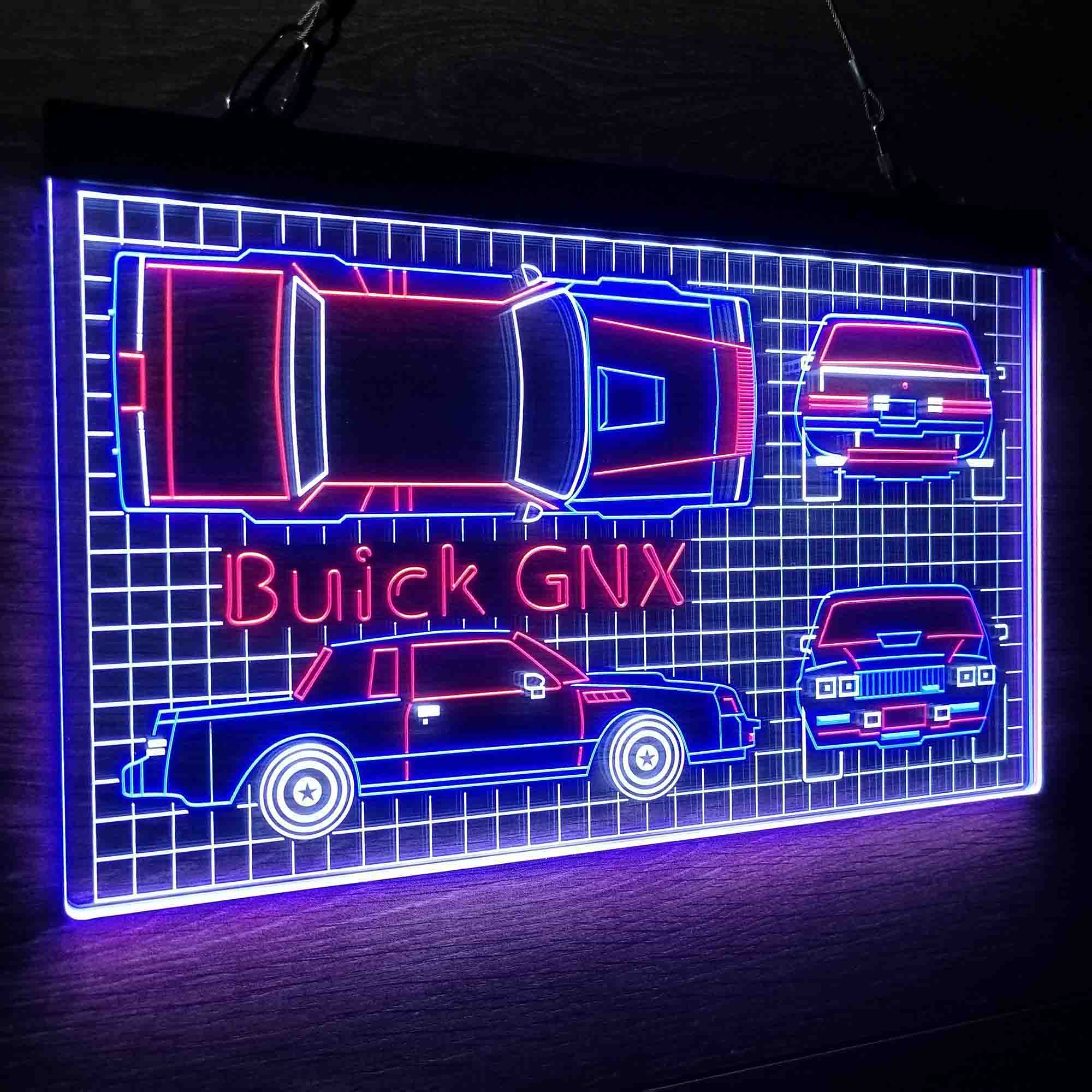 Custom Buick Vintage Car Garage Blueprint Neon LED Sign 3 Colors