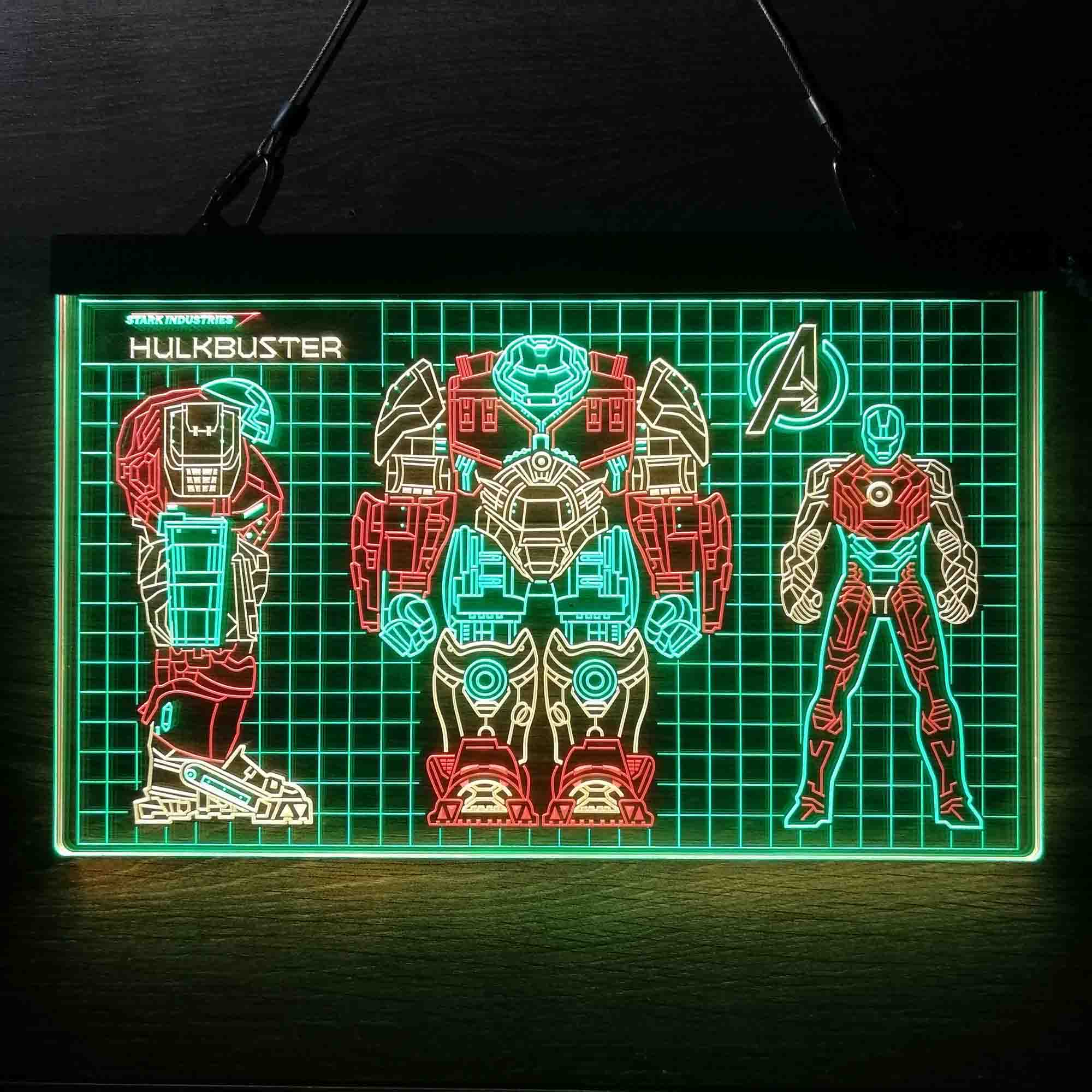 Avengers Marvels Iron Man HulkBuster Neon LED Sign 3 Colors