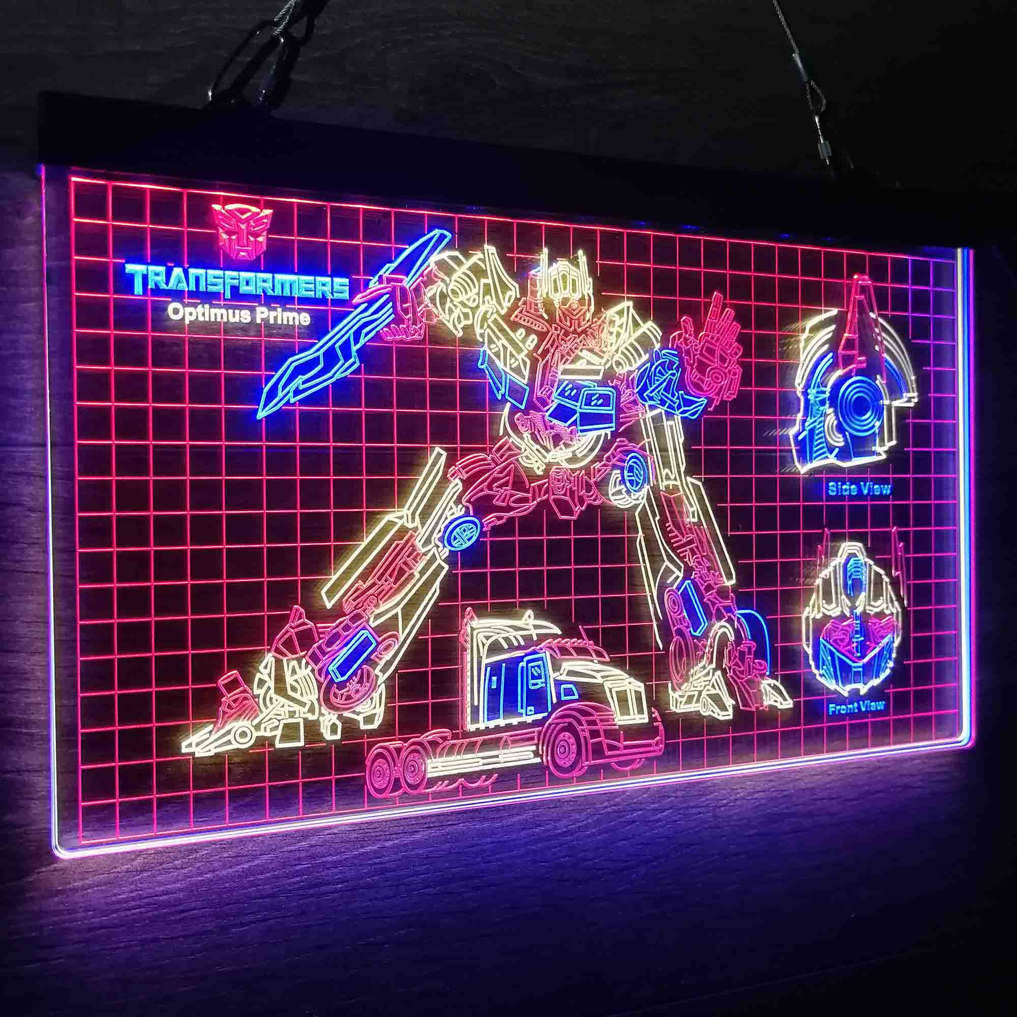 Optimus Prime Transformers Blueprint Cool Neon LED Sign For Sale | Pro ...