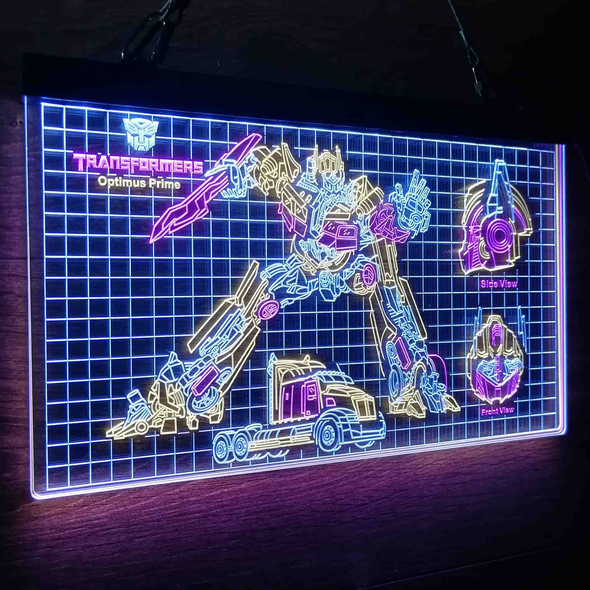 Optimus Prime Transformers Blueprint Cool Neon LED Sign For Sale | Pro ...