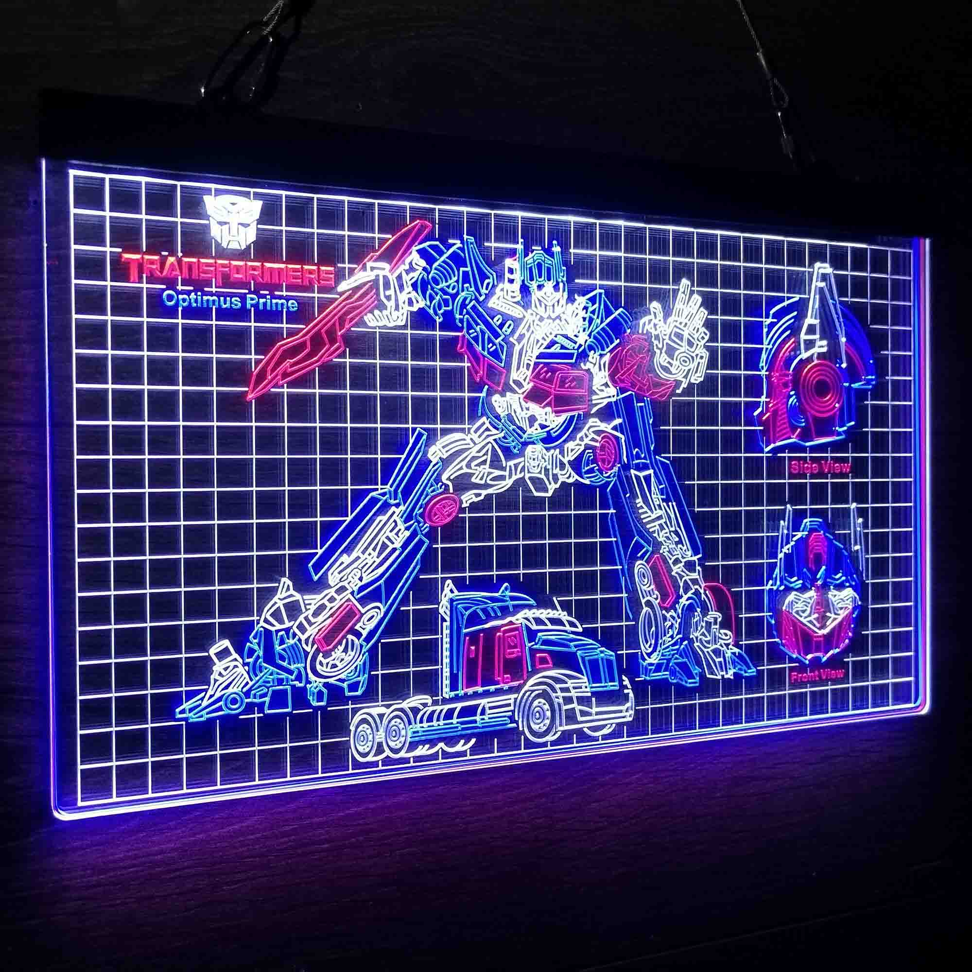 Optimus Prime Transformers Blueprint Cool Neon LED Sign 3 Colors
