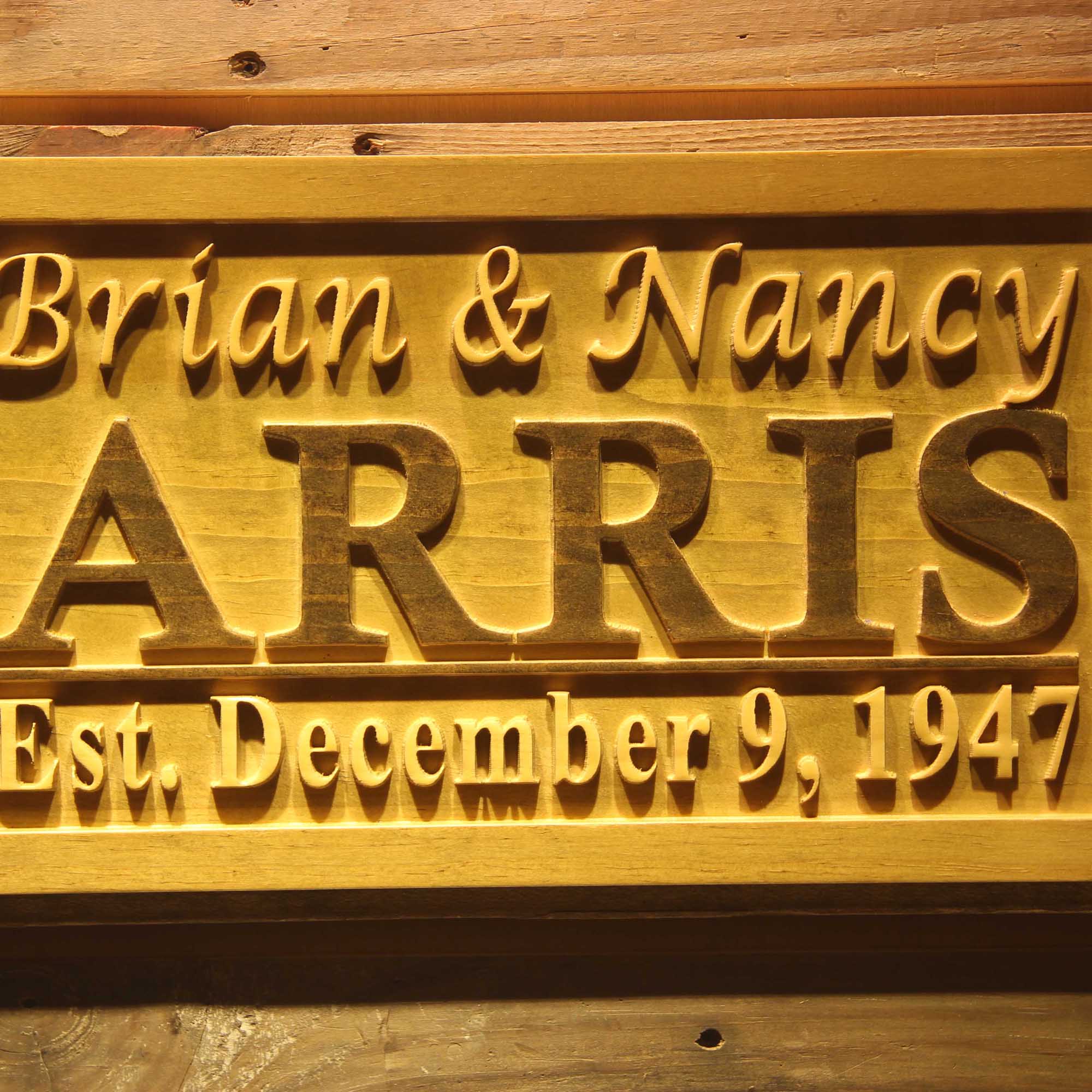 Personalized Family Name Sign Personalized Wedding Gifts Wall Art Rustic Home Decor Custom Carved Housewarming Gift Wooden Signs