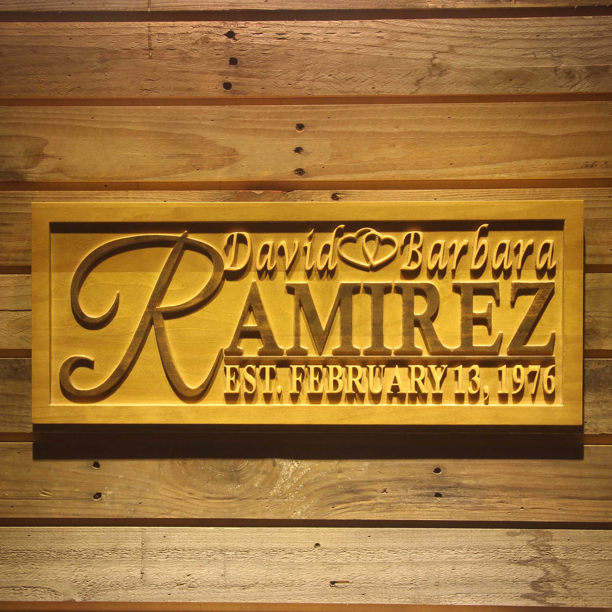 Personalized Custom Wedding Anniversary Sign Last Name Rustic Home Décor Housewarming Gift 5 Year Wood Wooden Signs