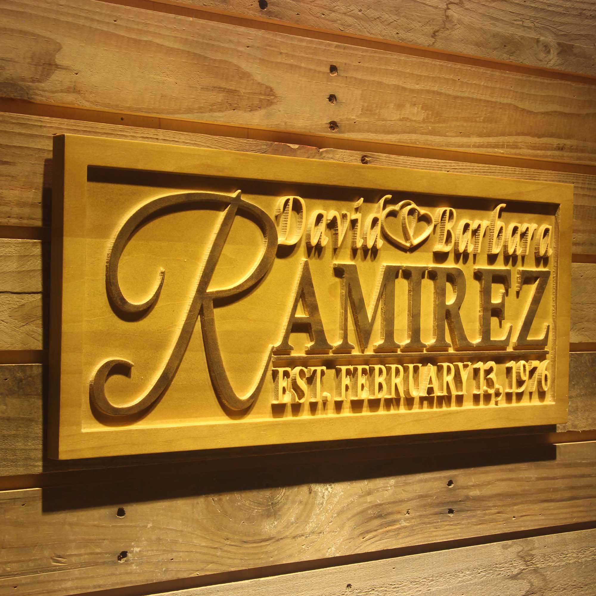 Personalized Custom Wedding Anniversary Sign Last Name Rustic Home Décor Housewarming Gift 5 Year Wood Wooden Signs
