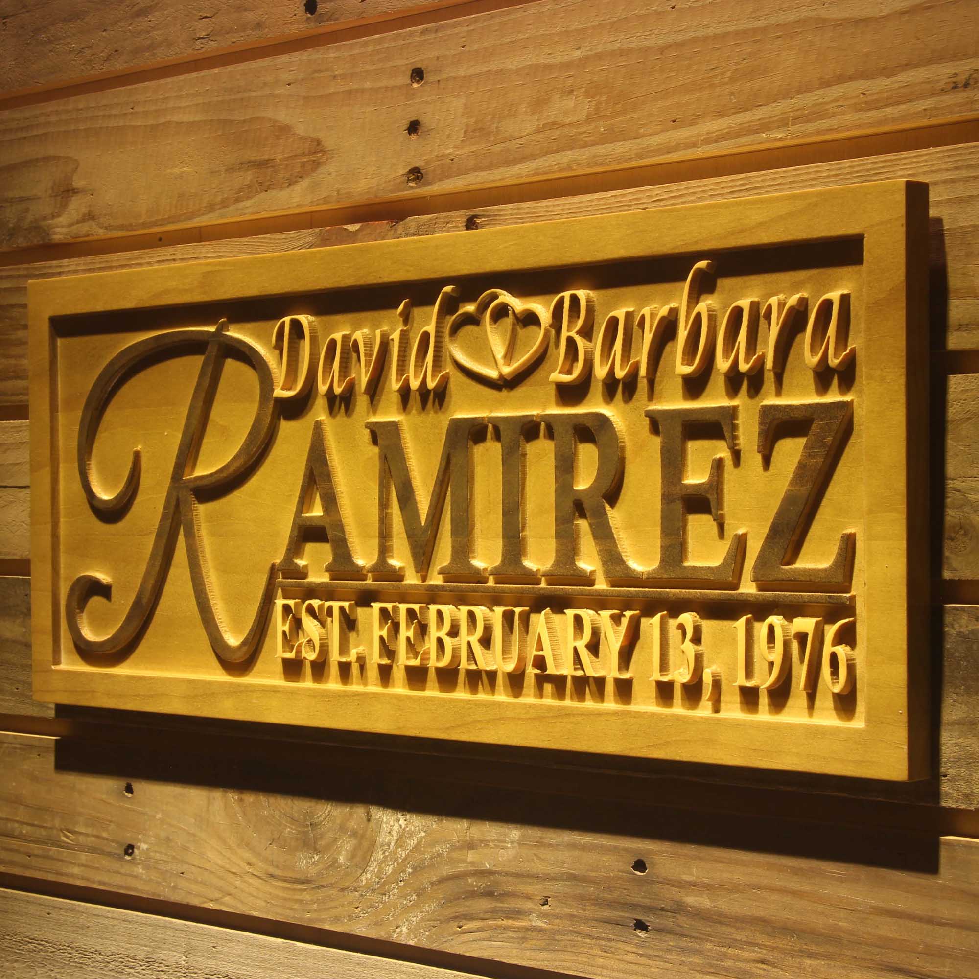Personalized Custom Wedding Anniversary Sign Last Name Rustic Home Décor Housewarming Gift 5 Year Wood Wooden Signs